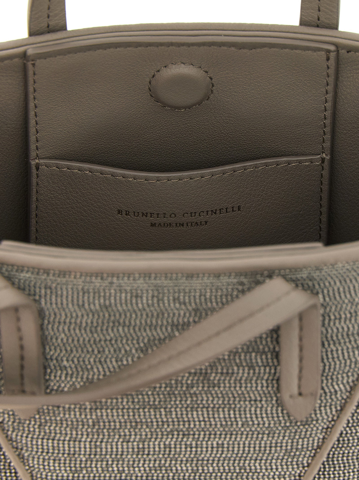 Brunello Cucinelli Gray Calfskin Handbag
