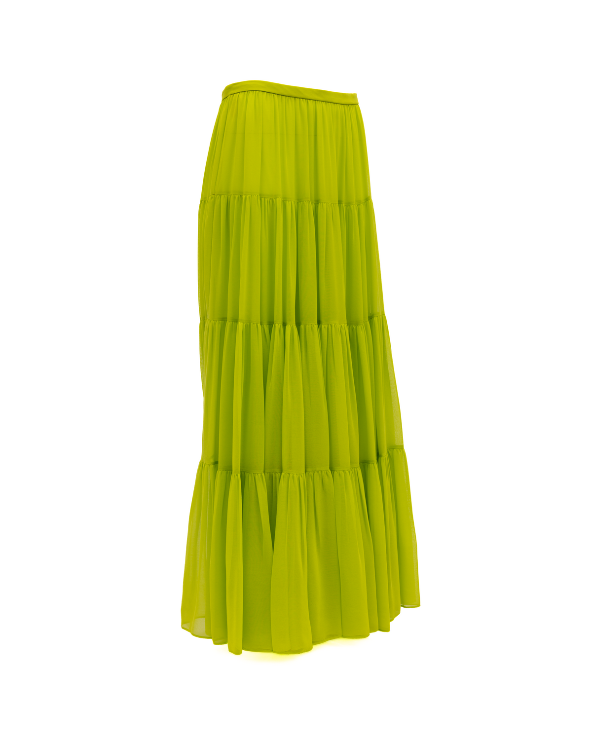 Valentino Garavani Lime Green Flowing Maxi Skirt
