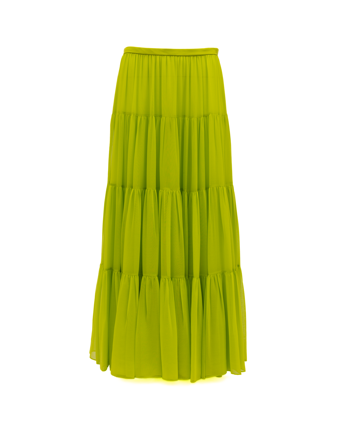 Valentino Garavani Lime Green Flowing Maxi Skirt