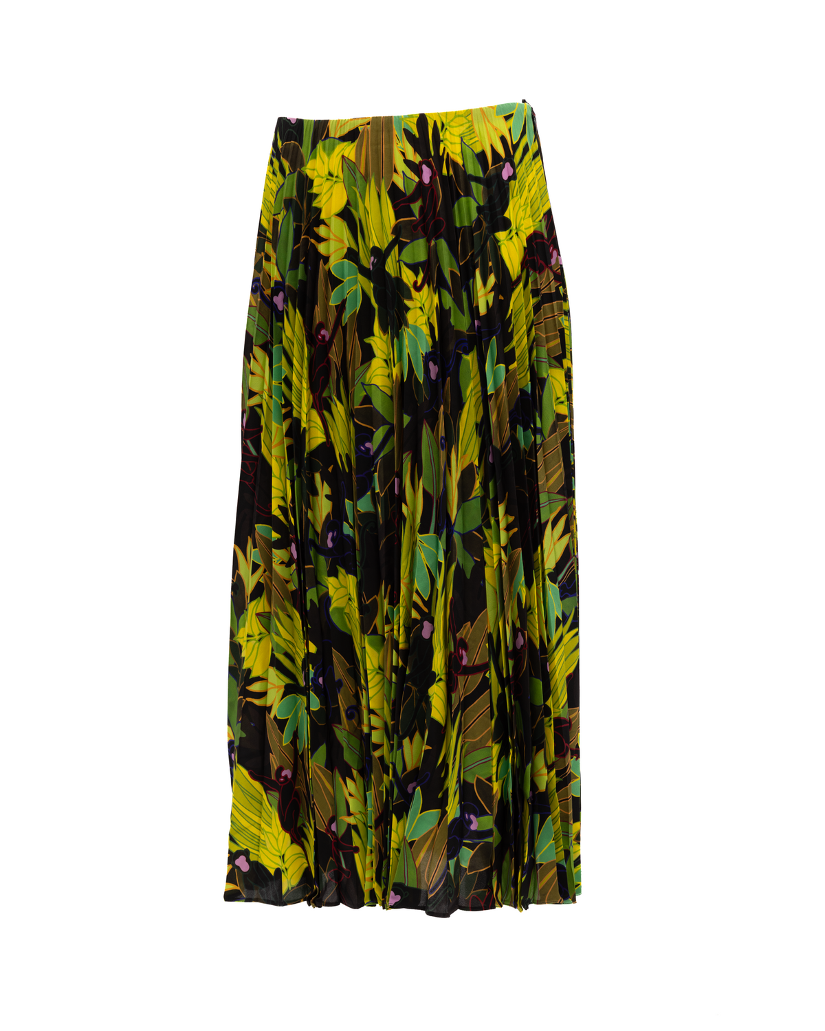 Valentino Garavani Green Print Pleated Skirt