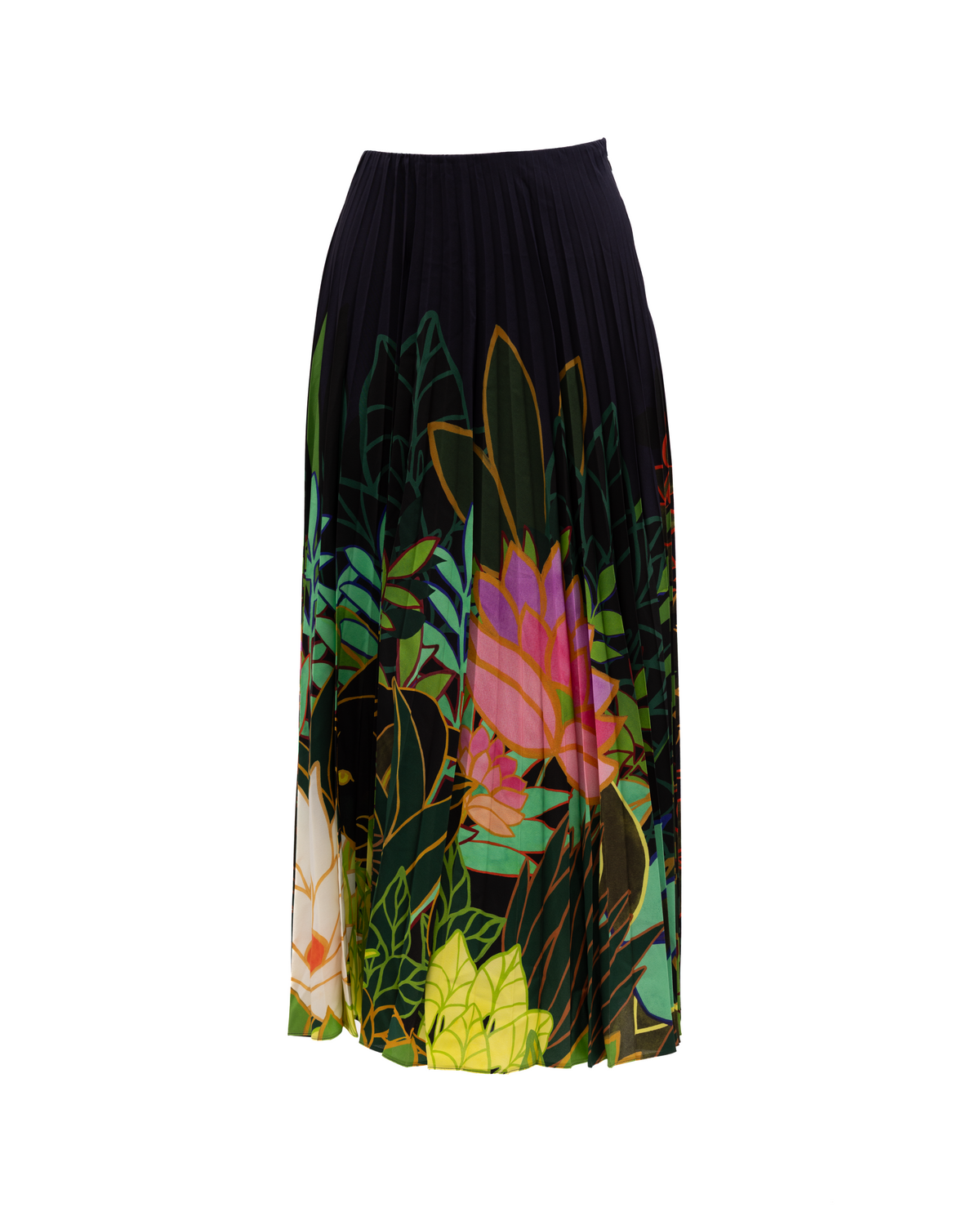 Valentino Garavani Pleated Floral Maxi Skirt
