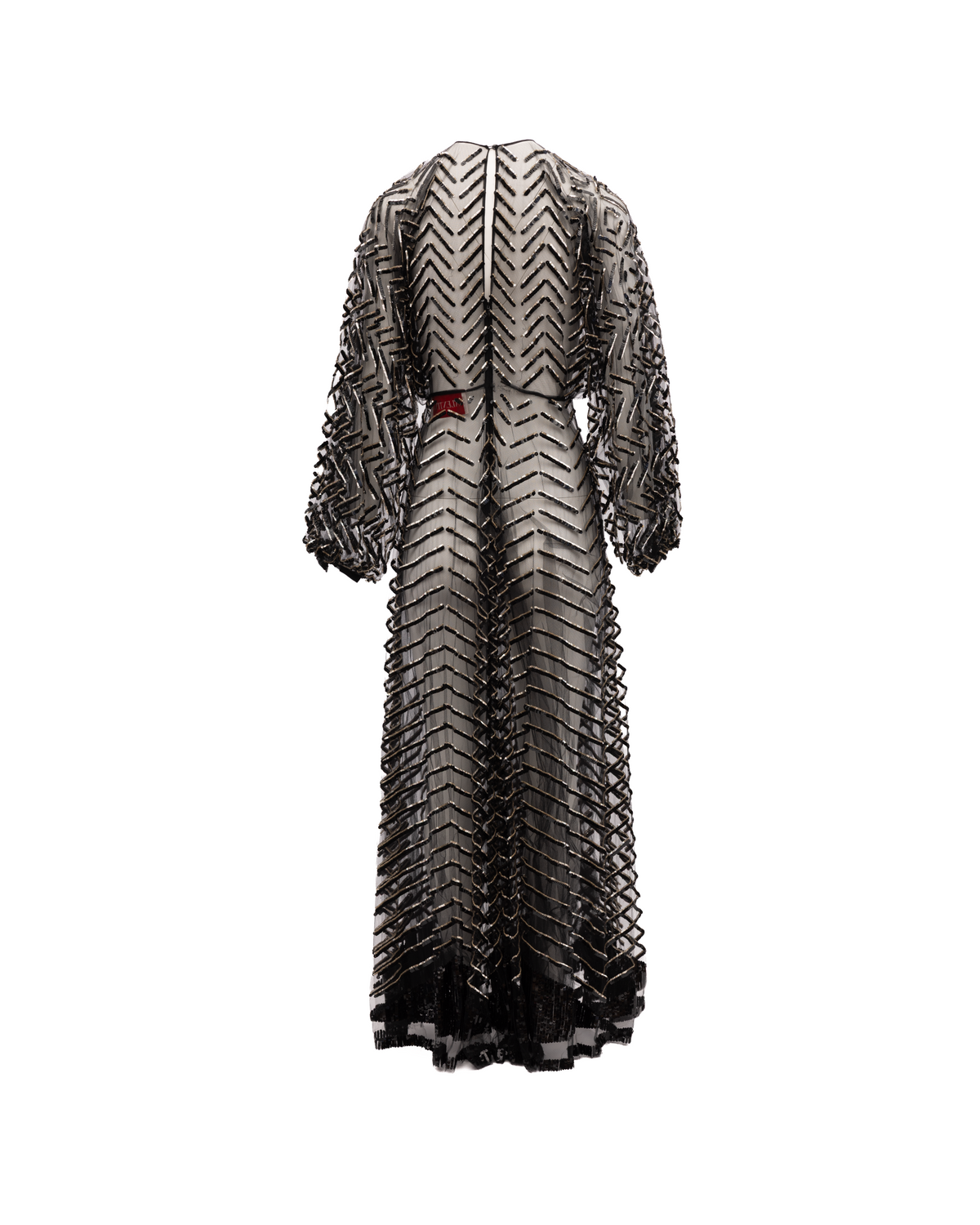 Valentino Garavani Black Embroidered Evening Dress