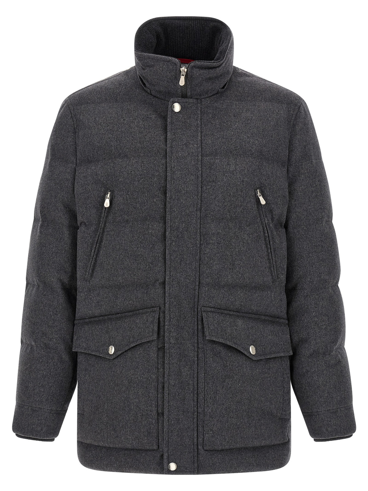Brunello Cucinelli Gray Wool Parka