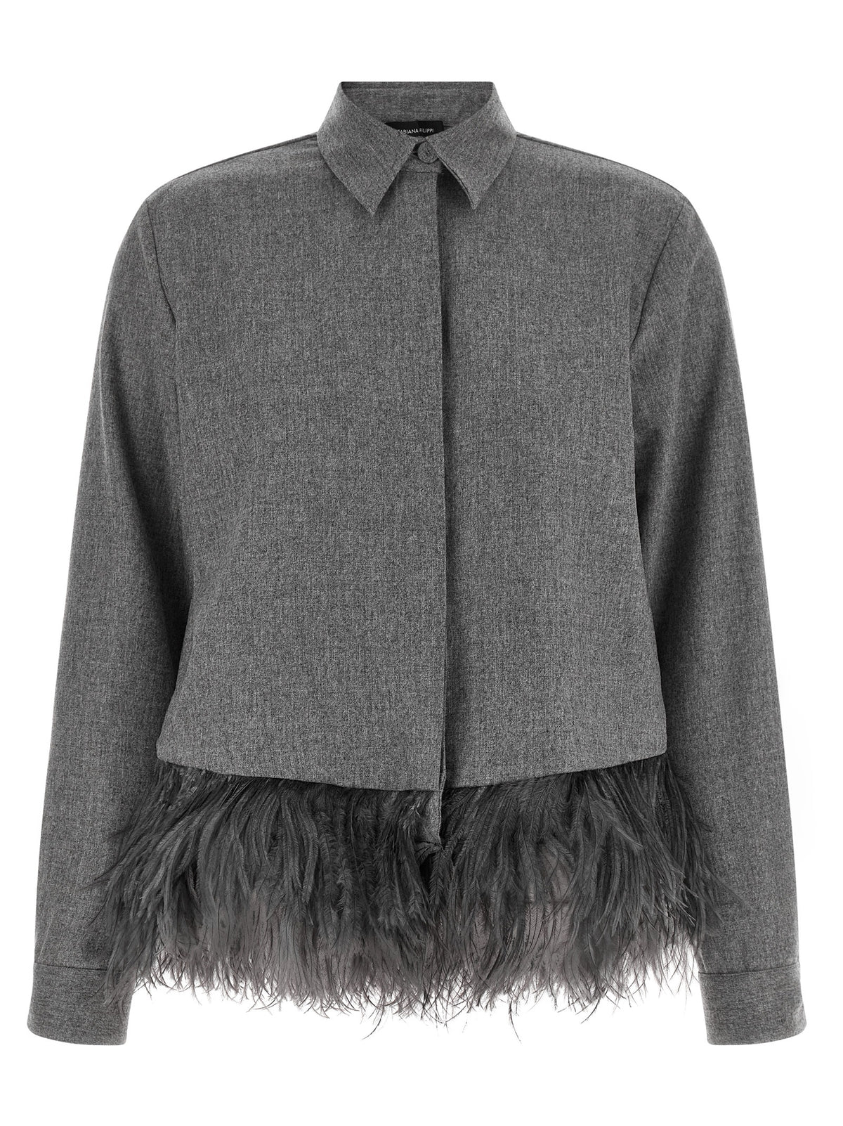 Fabiana Filippi Gray Virgin Wool Blouse