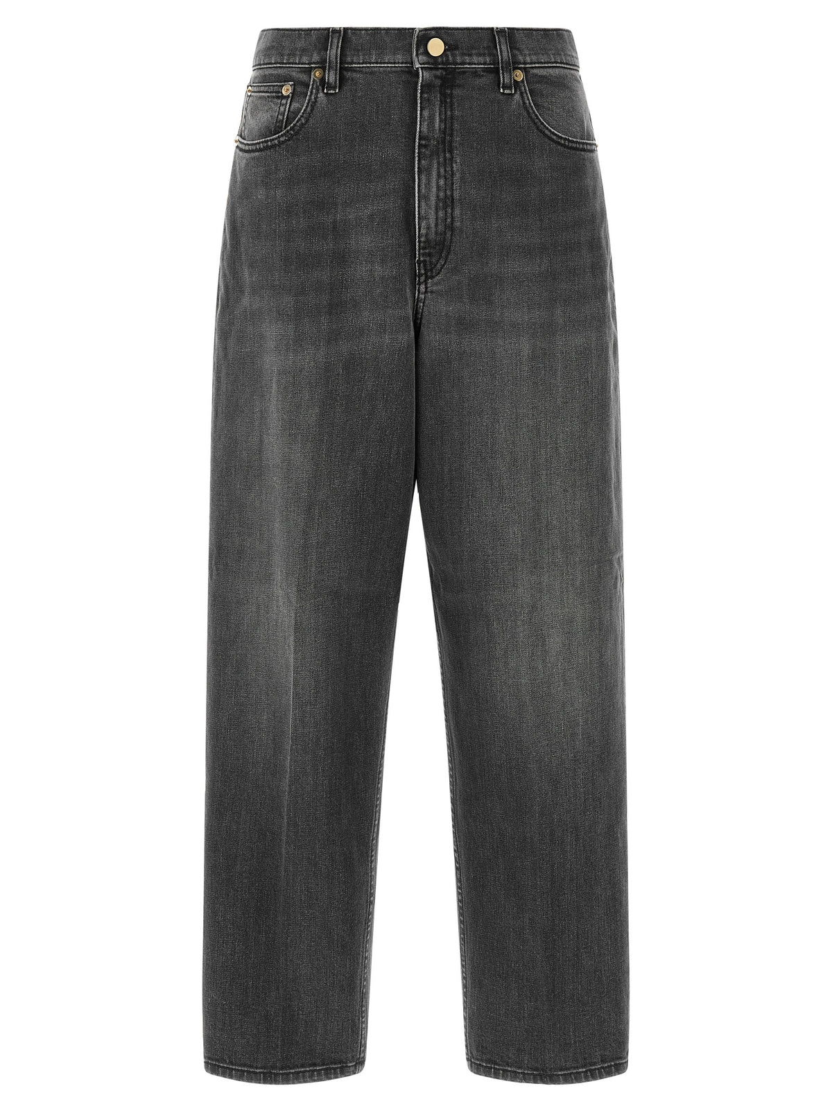 Fabiana Filippi Gray Cotton Relaxed Fit Jeans