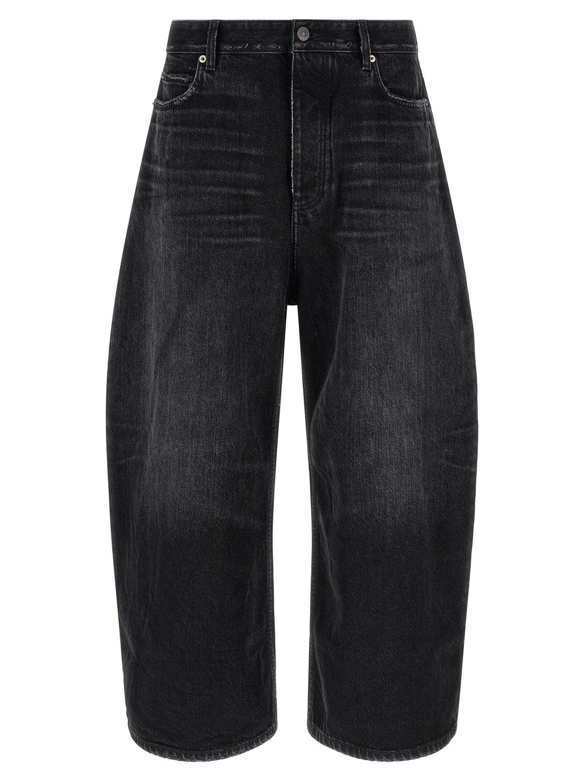 Balenciaga Black Cotton Cropped Jeans