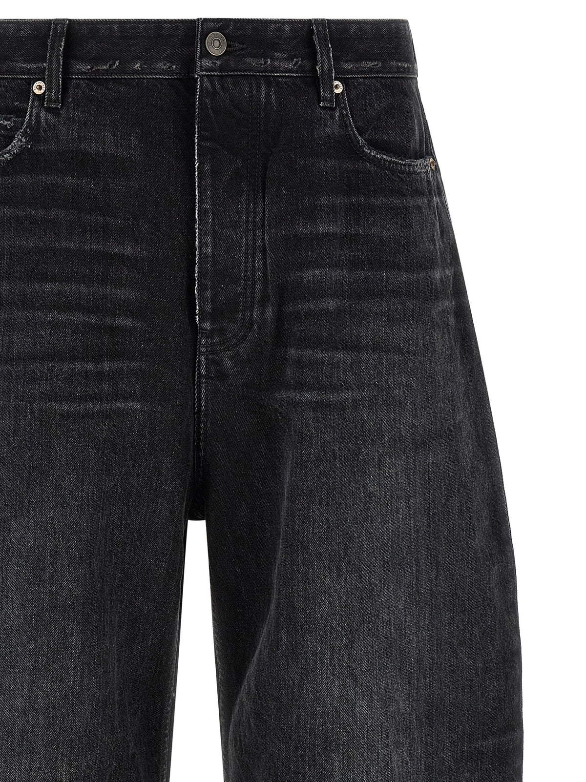 Balenciaga Black Cotton Cropped Jeans
