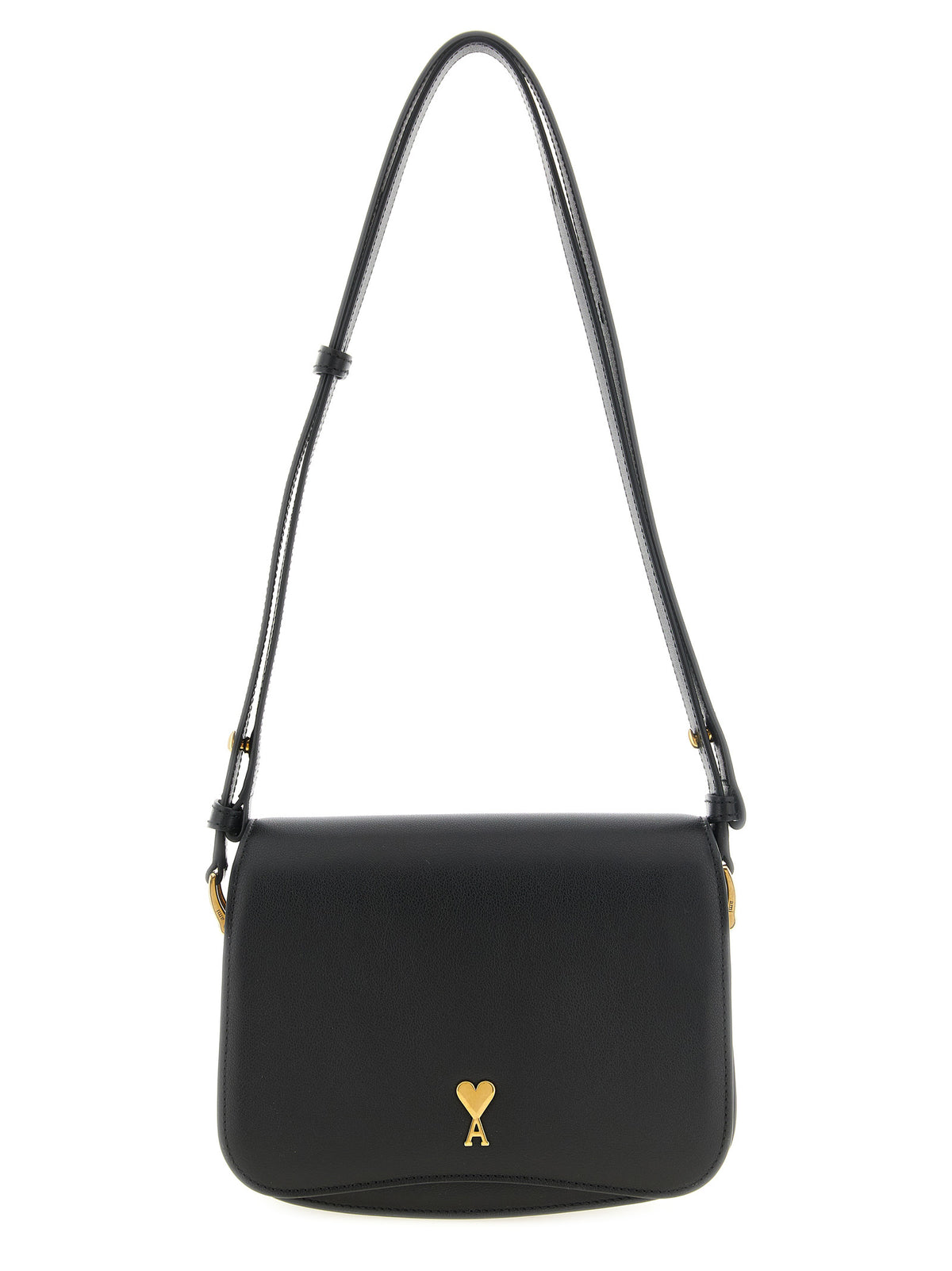 Ami Paris Black Cowhide Crossbody Bag