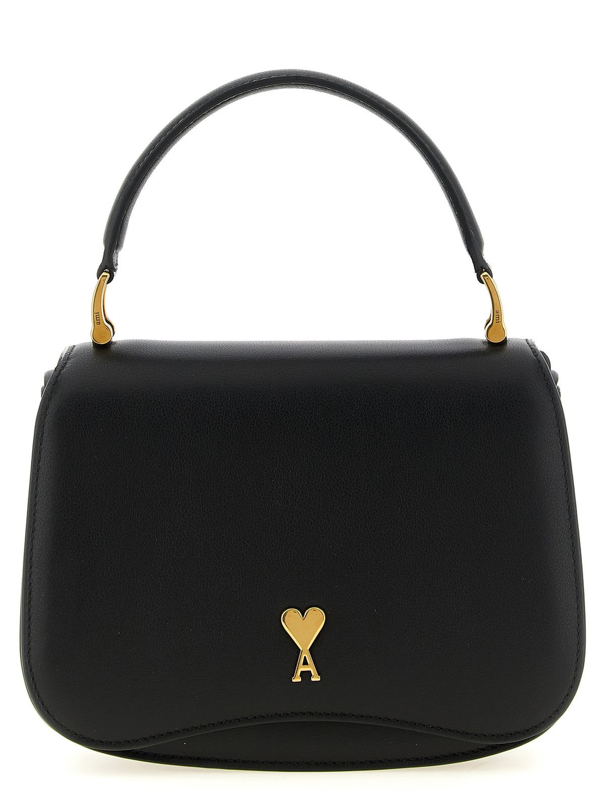 Ami Paris Black Cowhide Handbag