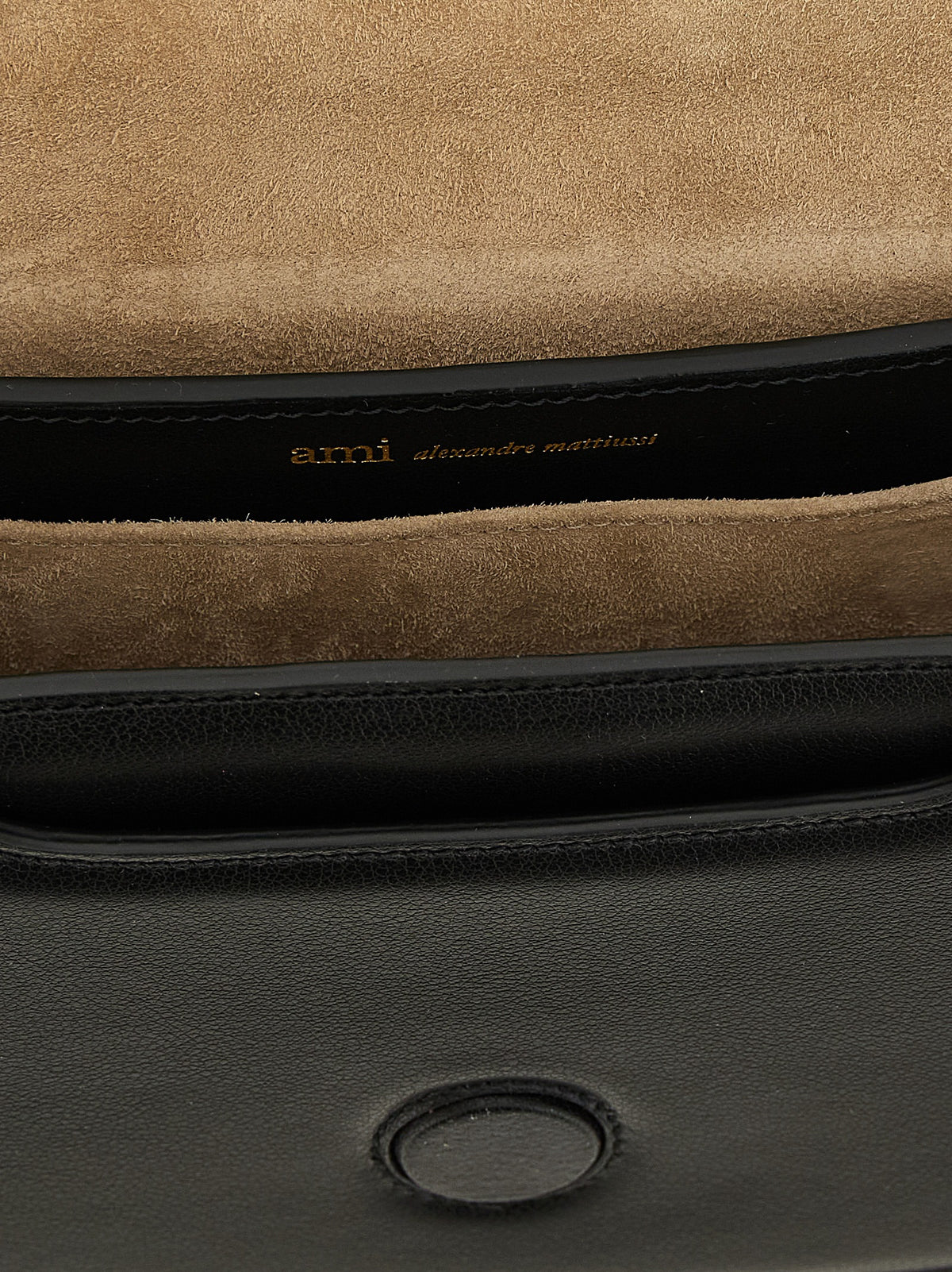 Ami Paris Black Cowhide Handbag
