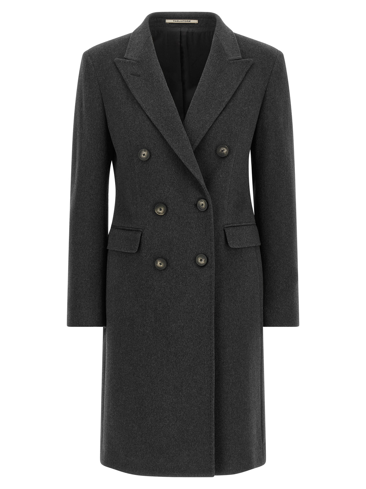 Tagliatore Gray Virgin Wool Coat