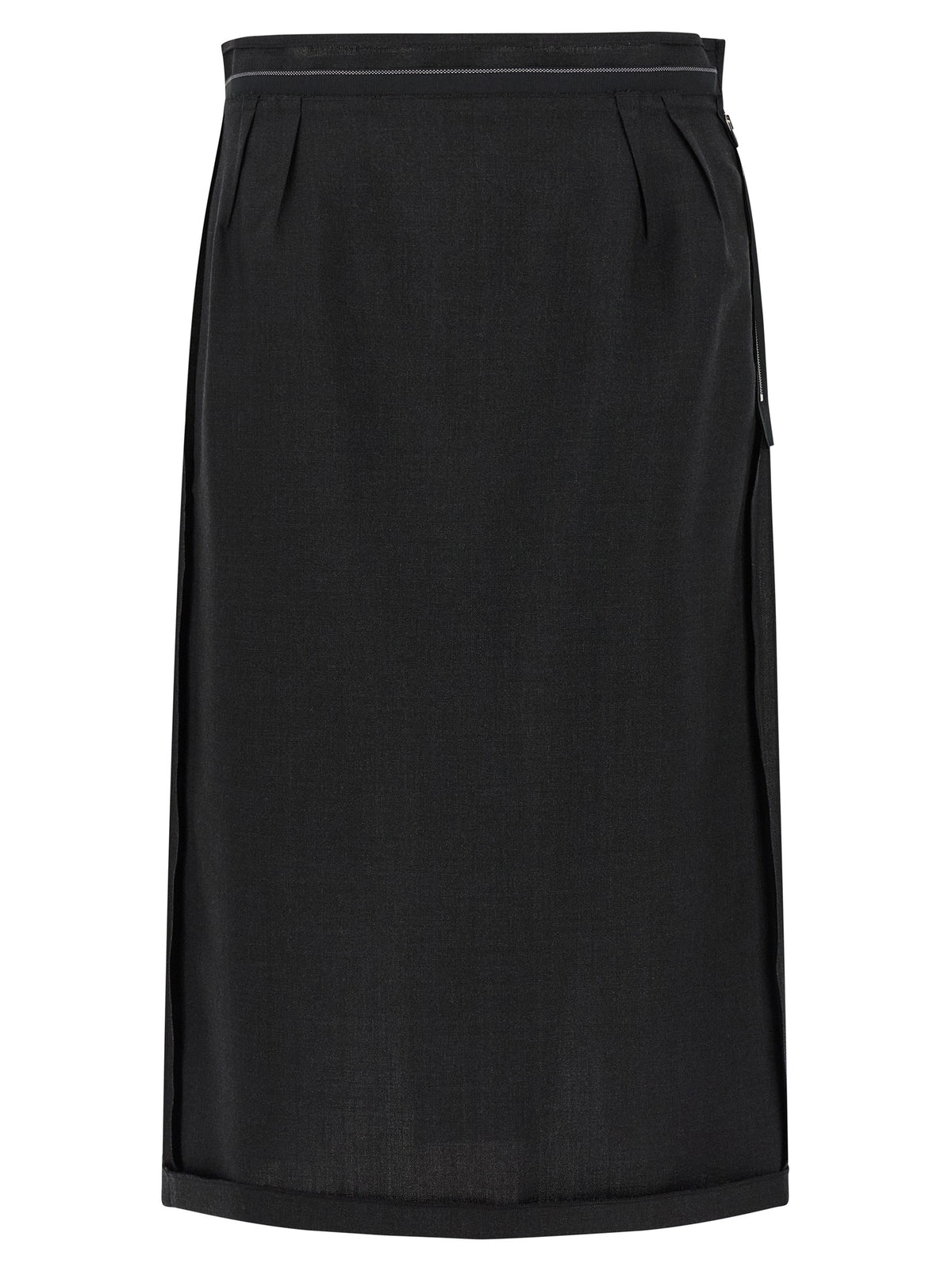 Maison Margiela Black Virgin Wool Midi Skirt