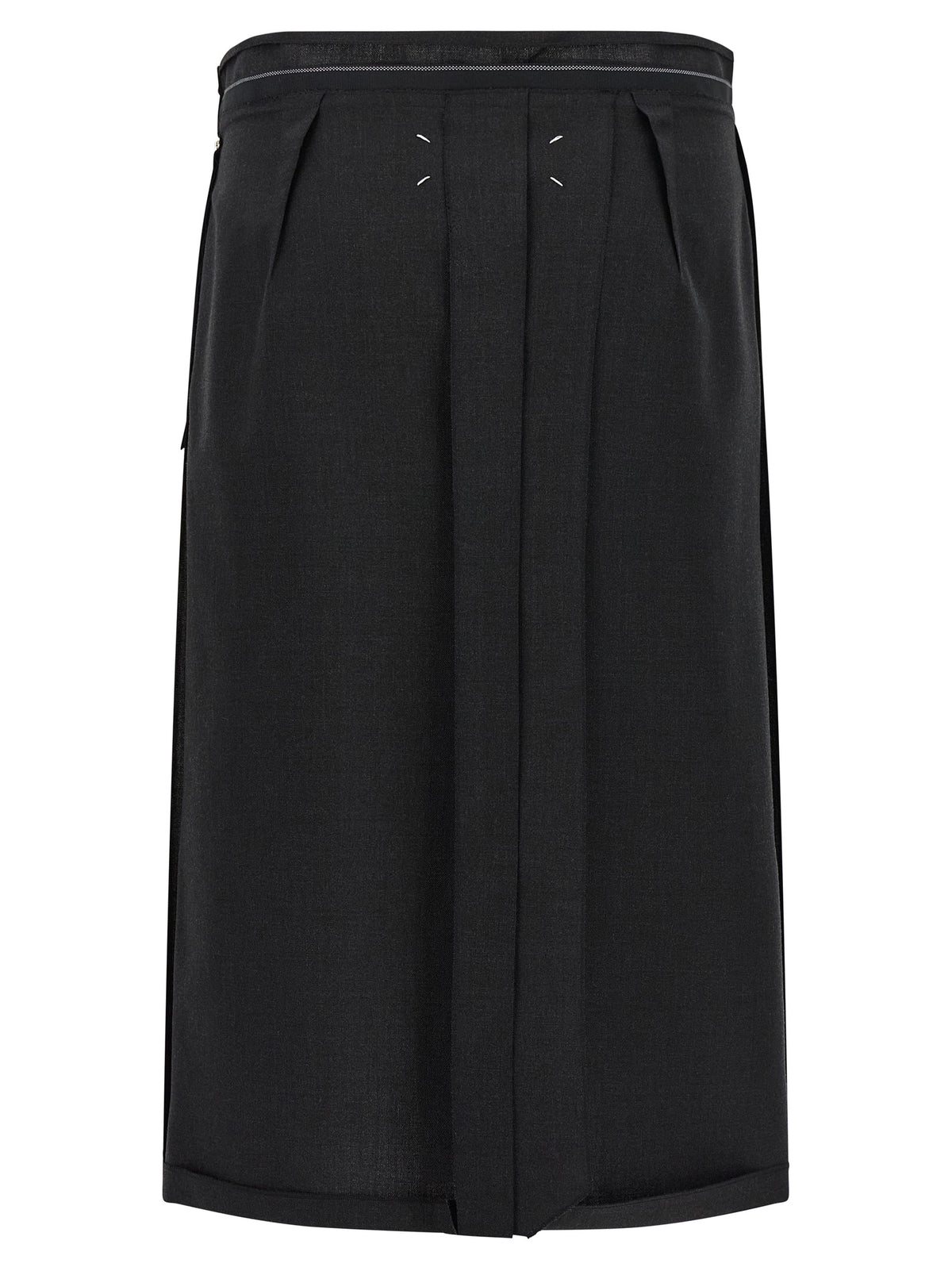 Maison Margiela Black Virgin Wool Midi Skirt