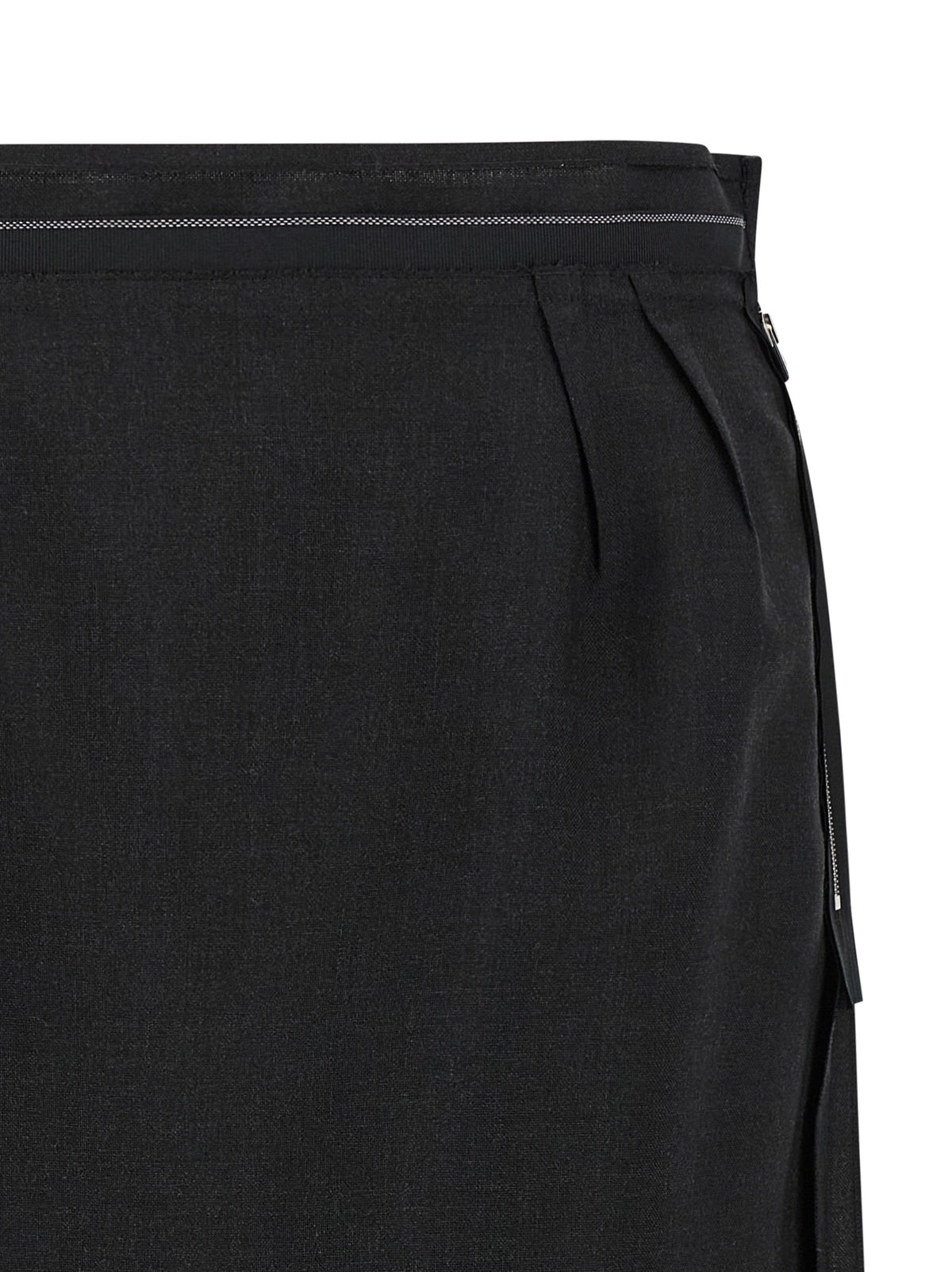 Maison Margiela Black Virgin Wool Midi Skirt