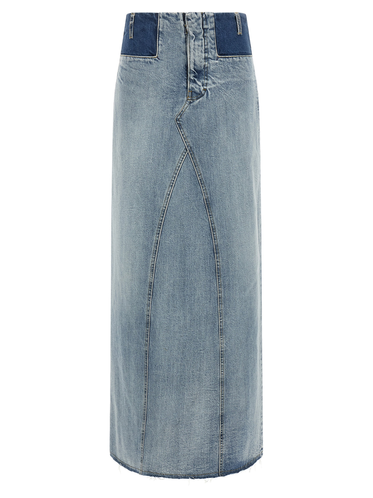 Maison Margiela Blue Cotton Mini Skirt