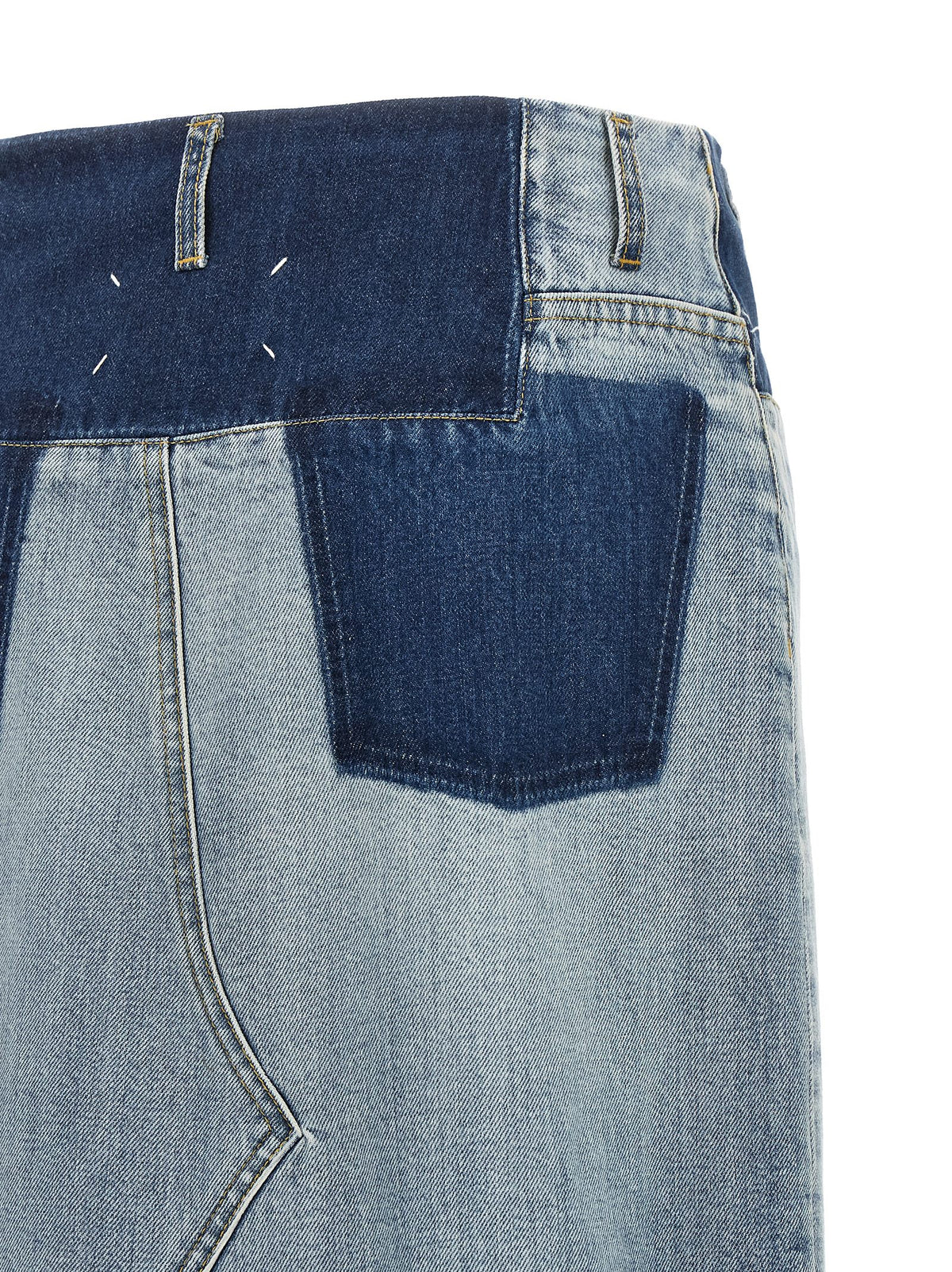 Maison Margiela Blue Cotton Mini Skirt