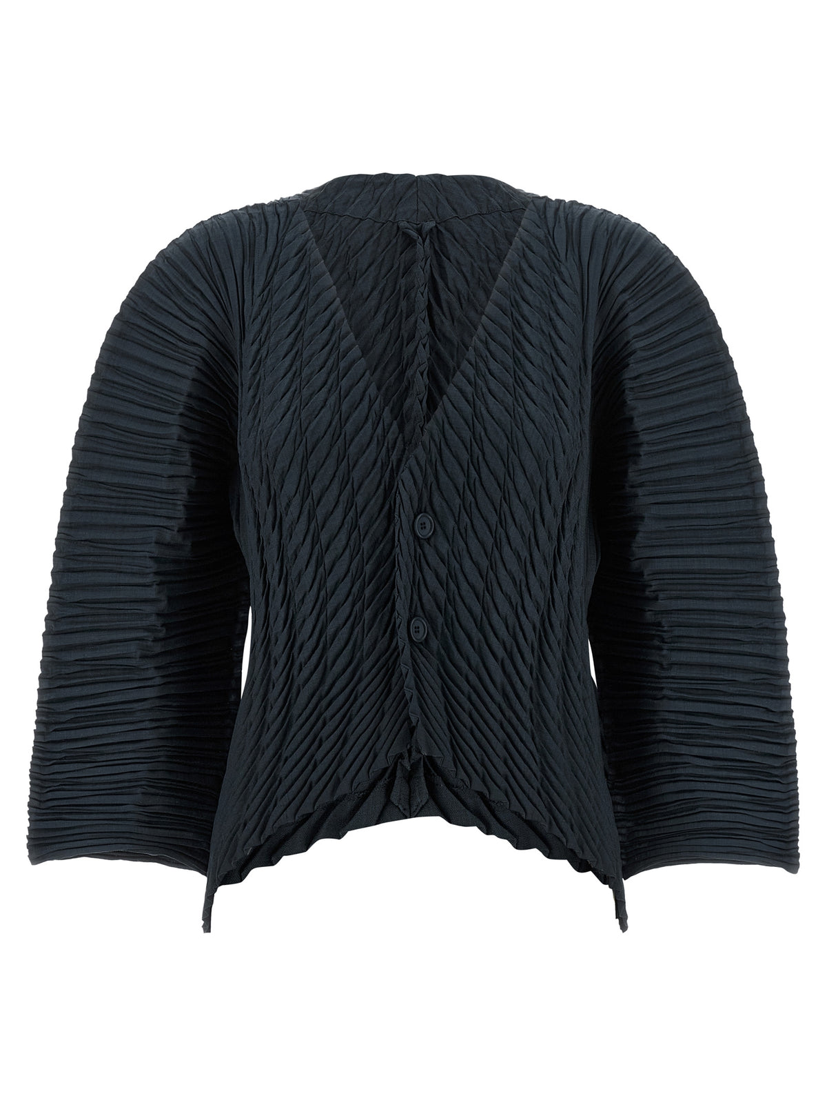 Issey Miyake Black Polyester Cardigan