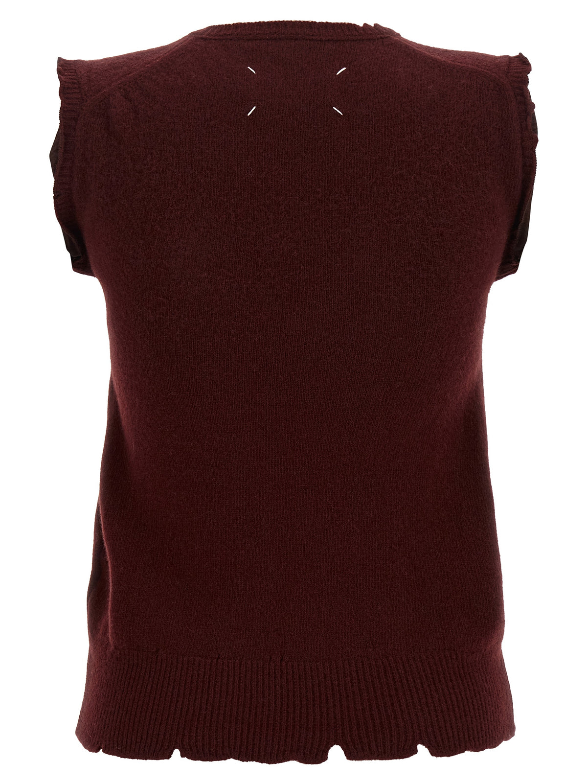 Maison Margiela Bordeaux Virgin Wool Sleeveless Jacket