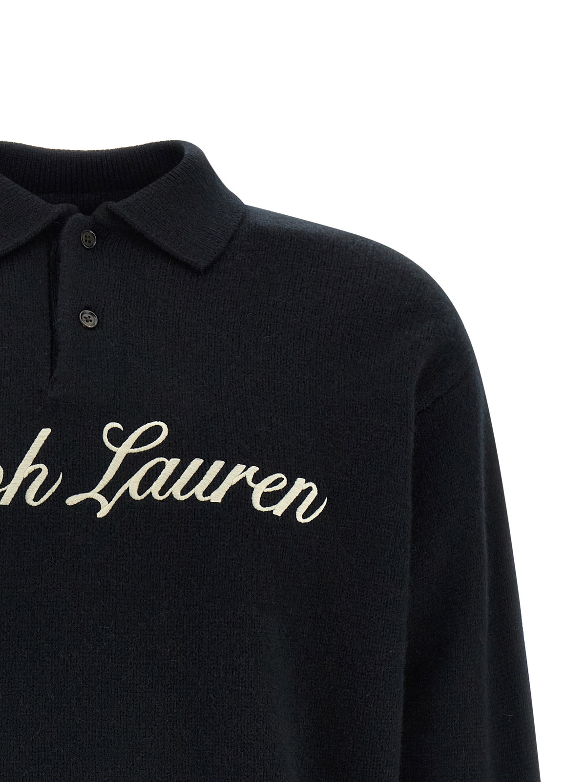 Polo Ralph Lauren Black Wool Polo Shirt