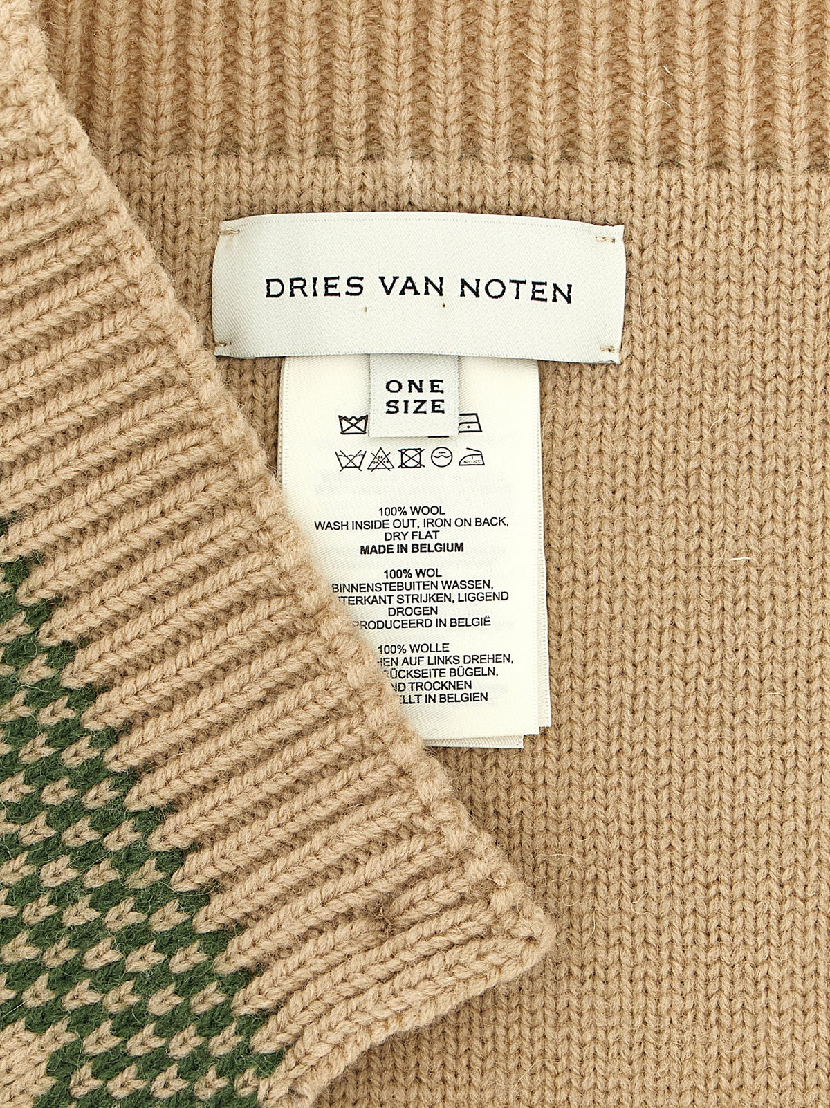 Dries Van Noten Beige Wool Scarf