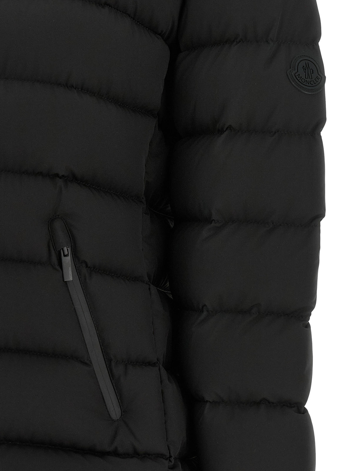 Moncler Black Polyester Full-Length Jacket