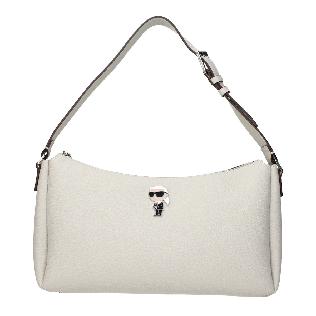 Karl Lagerfeld Gray Leather Shoulder Bag