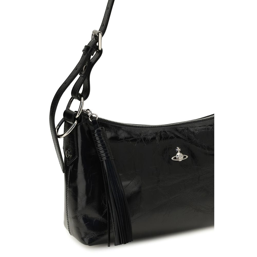 Vivienne Westwood Black Calf Leather Bos Taurus Shoulder Bag