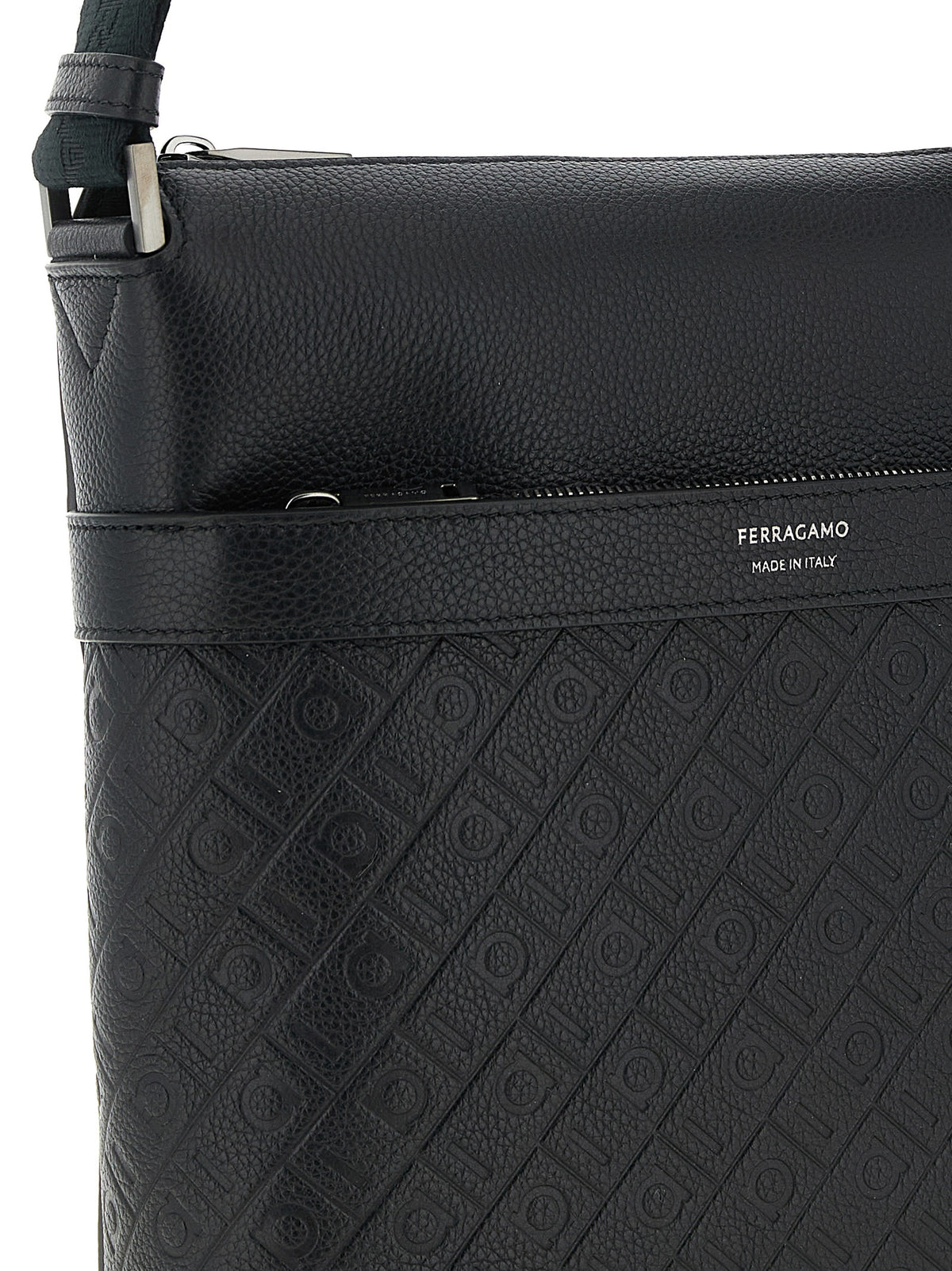 Ferragamo Black Calfskin Crossbody Bag