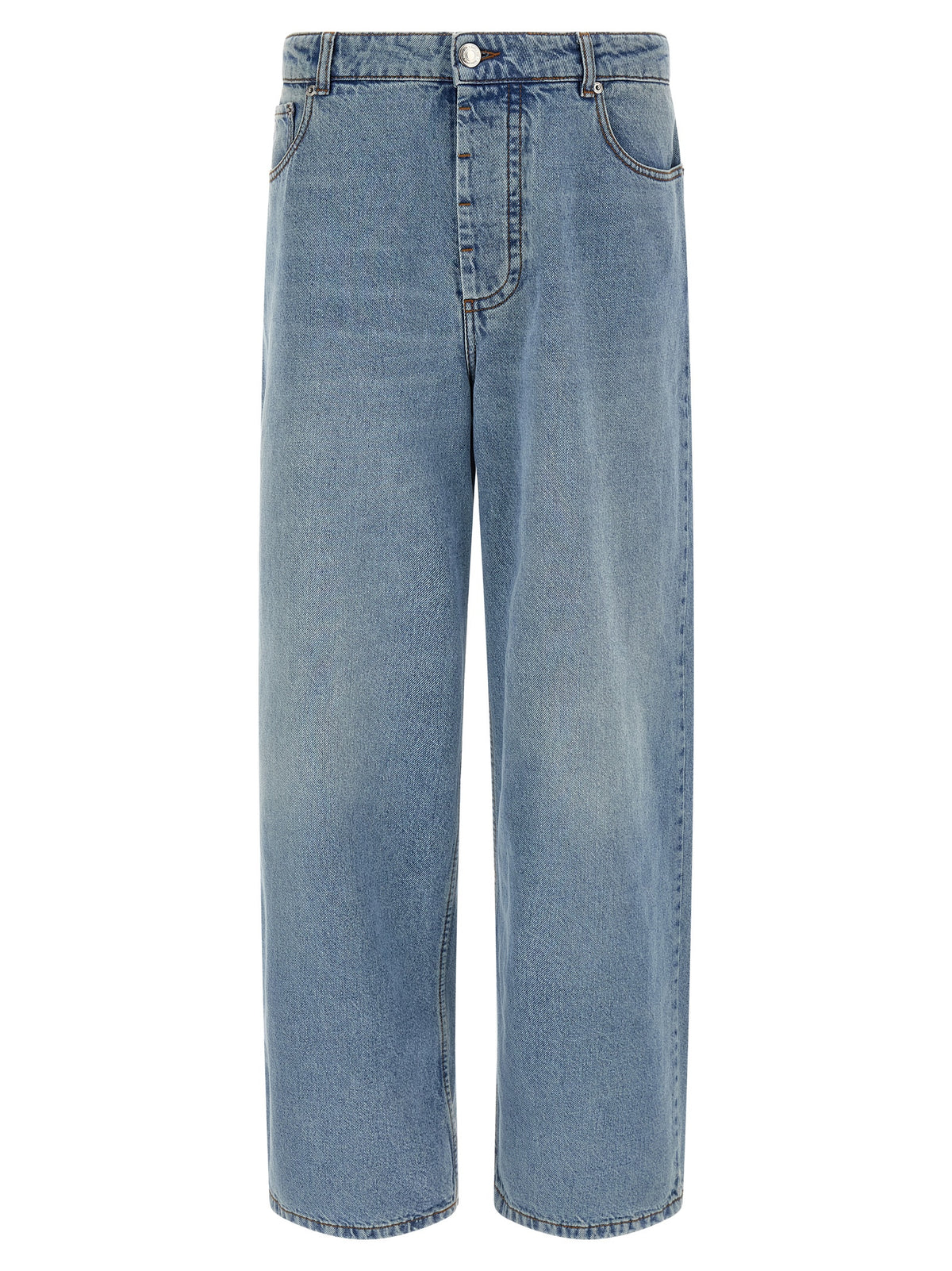 Ami Paris Blue Cotton Relaxed Fit Jeans