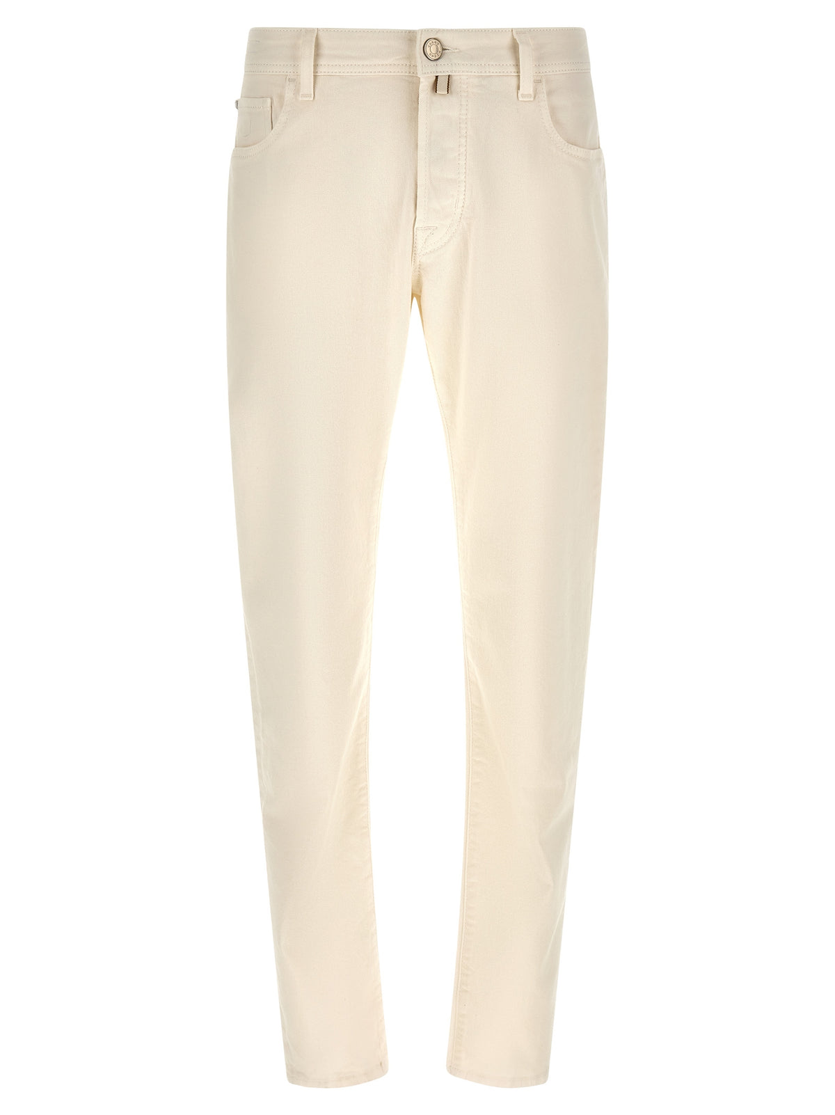 Jacob Cohen White Cotton Tapered Jeans