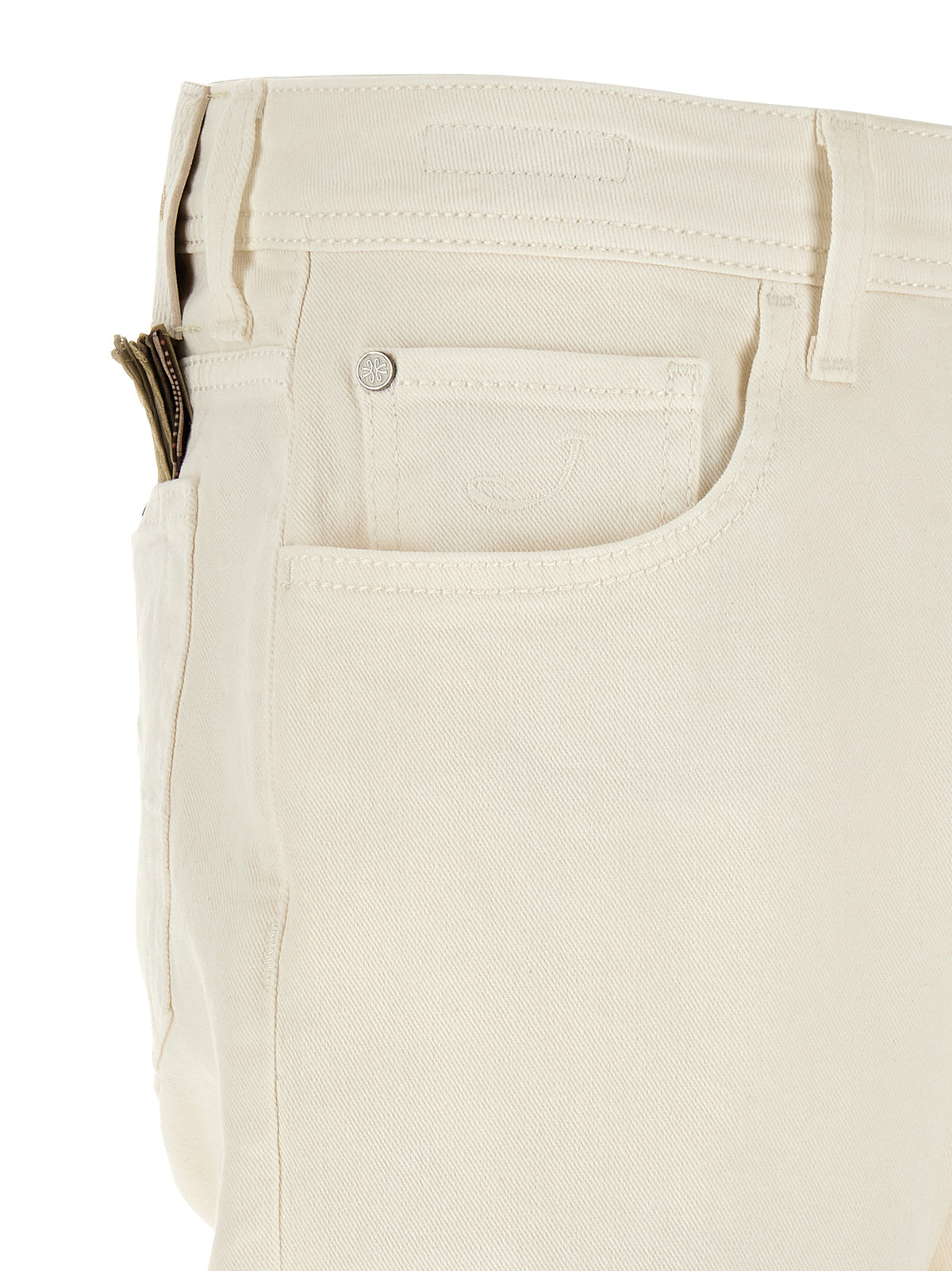Jacob Cohen White Cotton Tapered Jeans