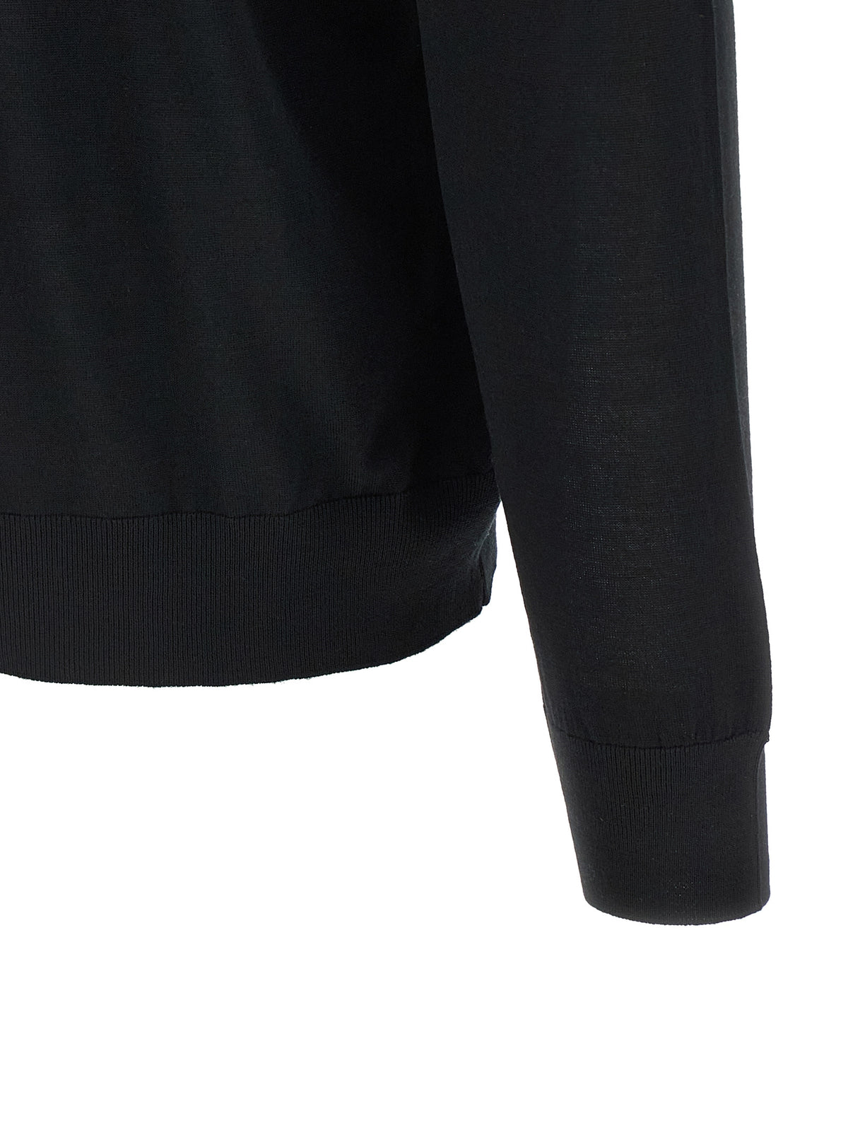 Kiton Black Wool Cardigan