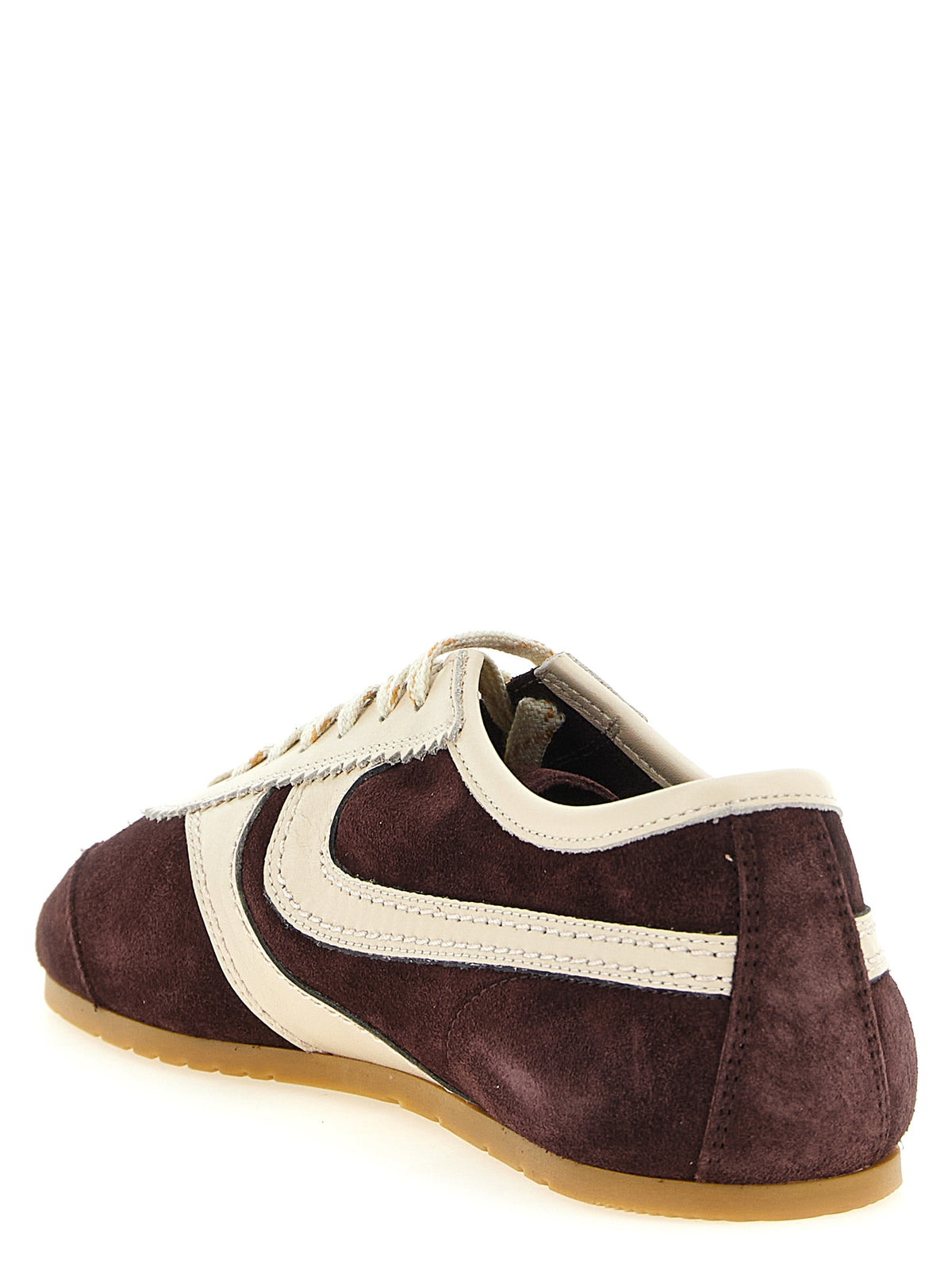 Dries Van Noten Bordeaux Calfskin Low Top Sneakers