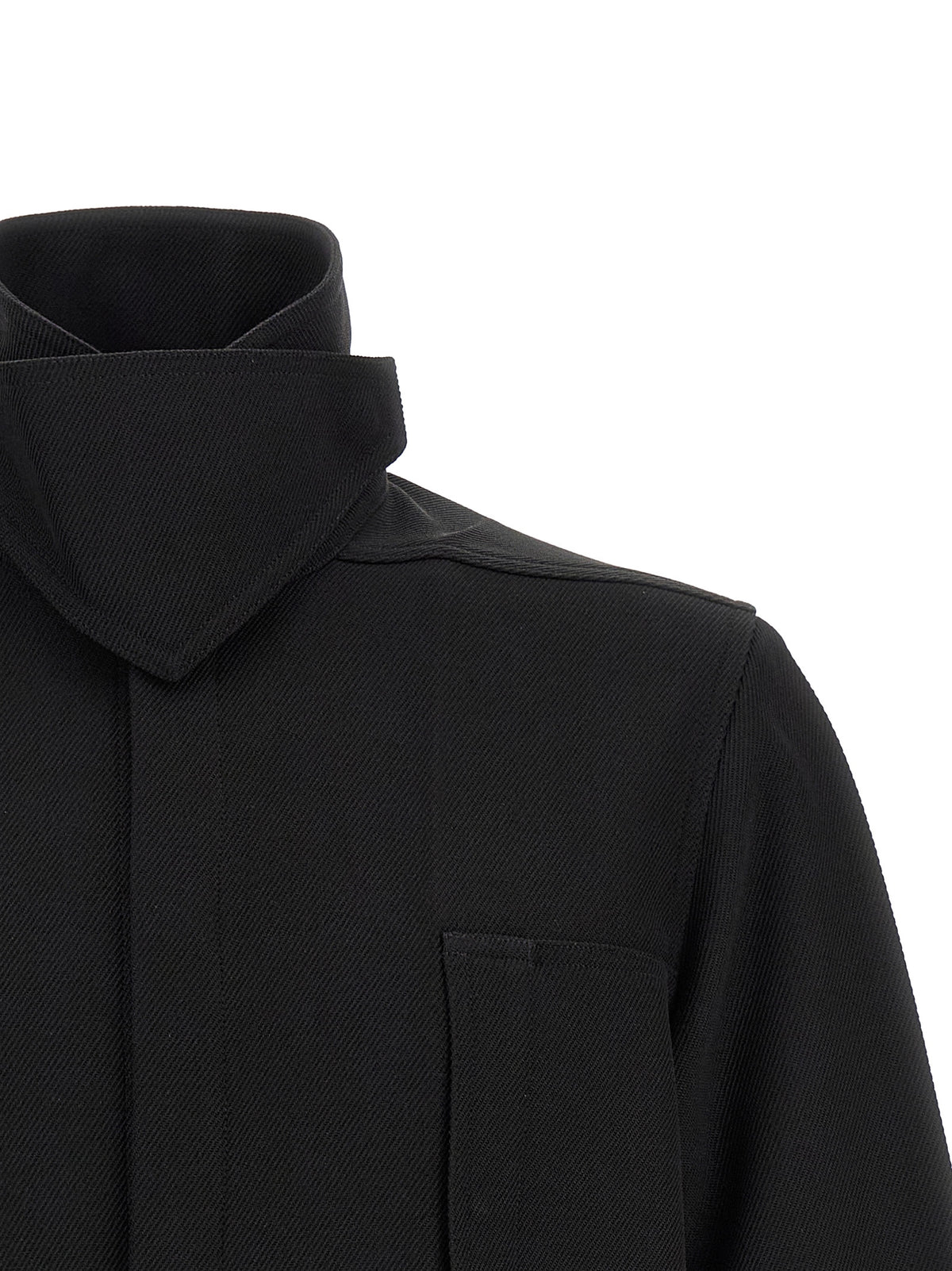 Rick Owens Black Cotton Full-Length Jacket