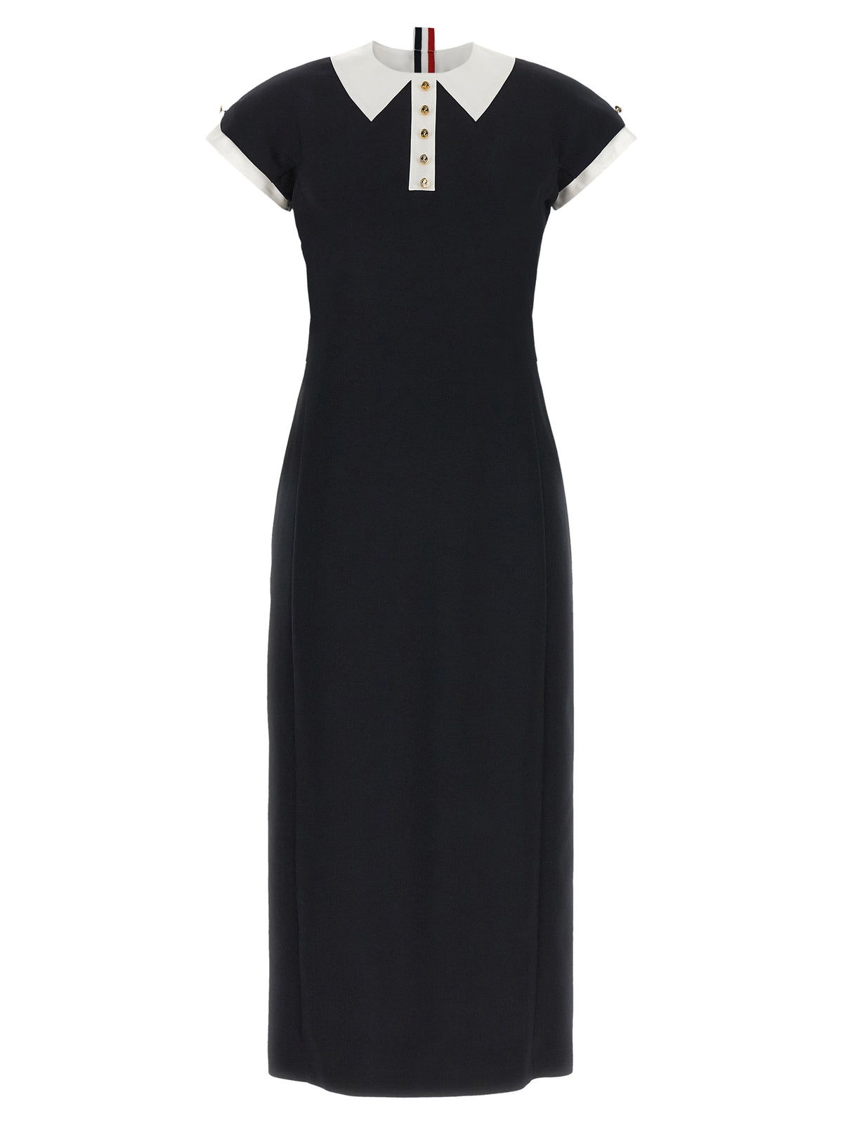 Thom Browne Blue Virgin Wool Midi Dress