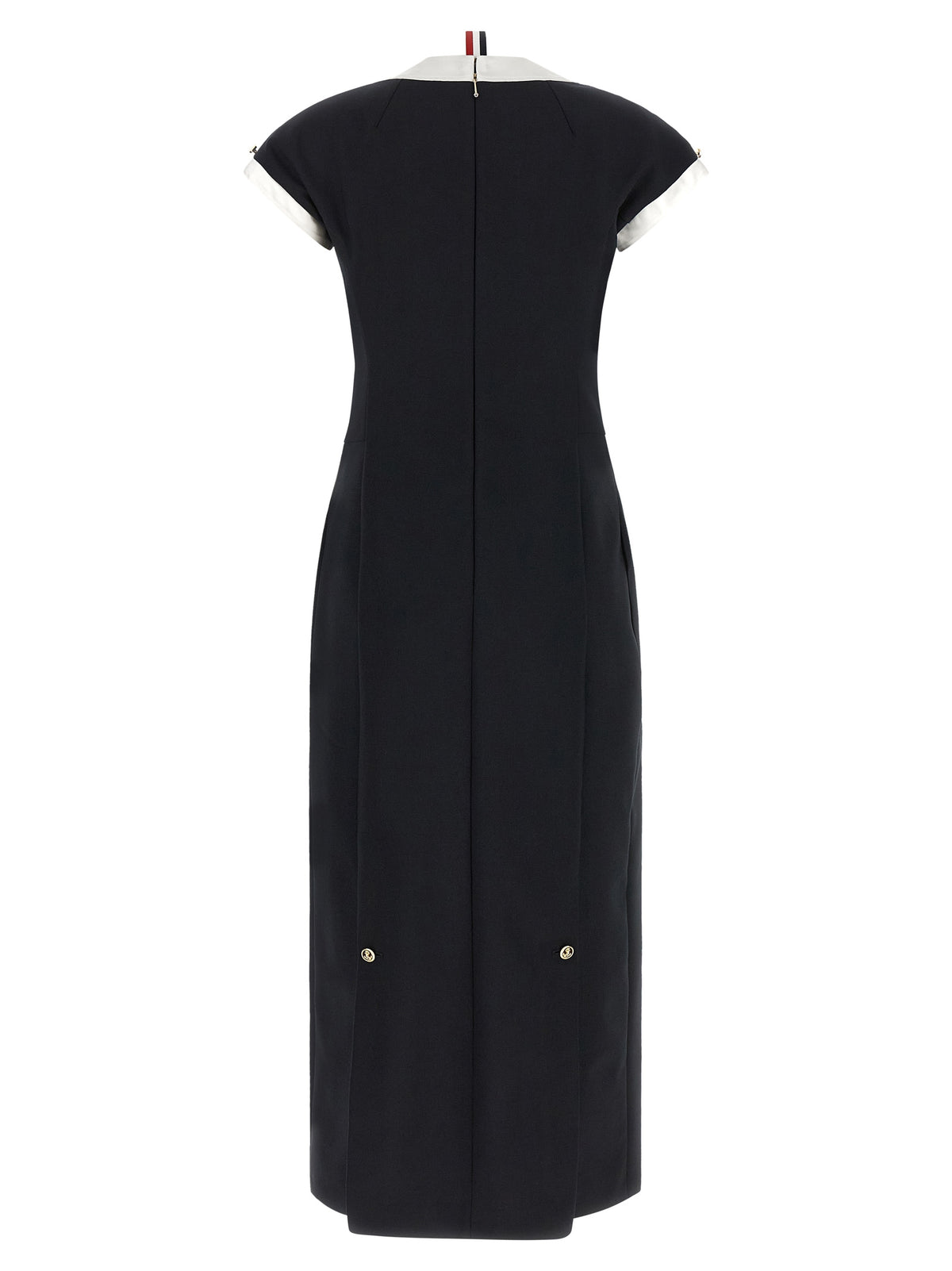 Thom Browne Blue Virgin Wool Midi Dress