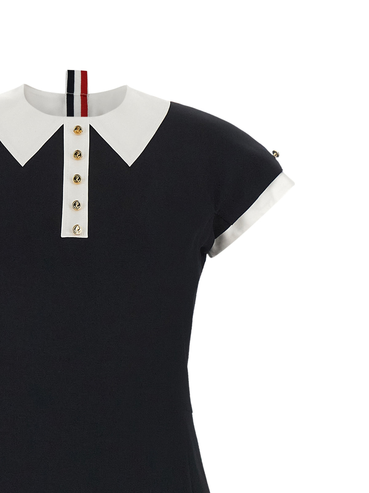 Thom Browne Blue Virgin Wool Midi Dress