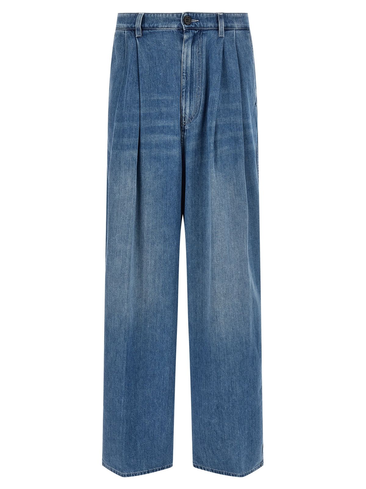 Marni Blue Cotton High-Waisted Jean