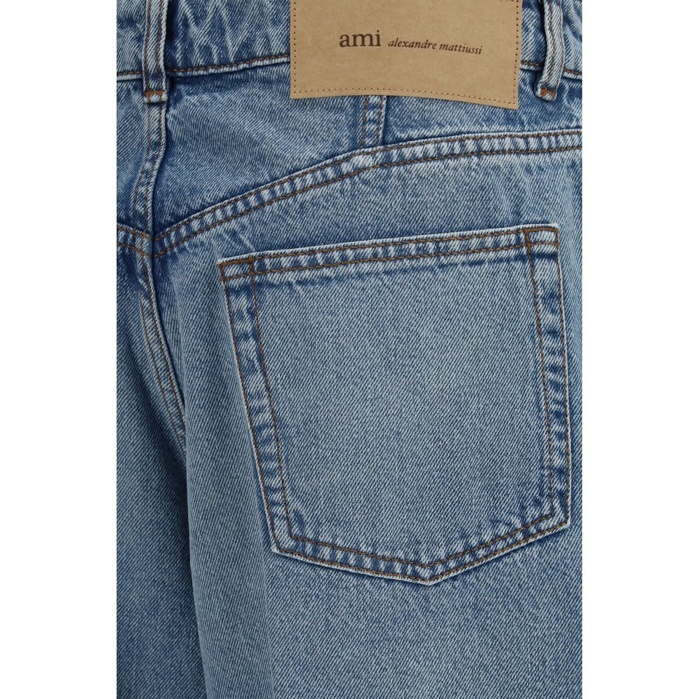 Ami Paris Blue Cotton Jeans Denim