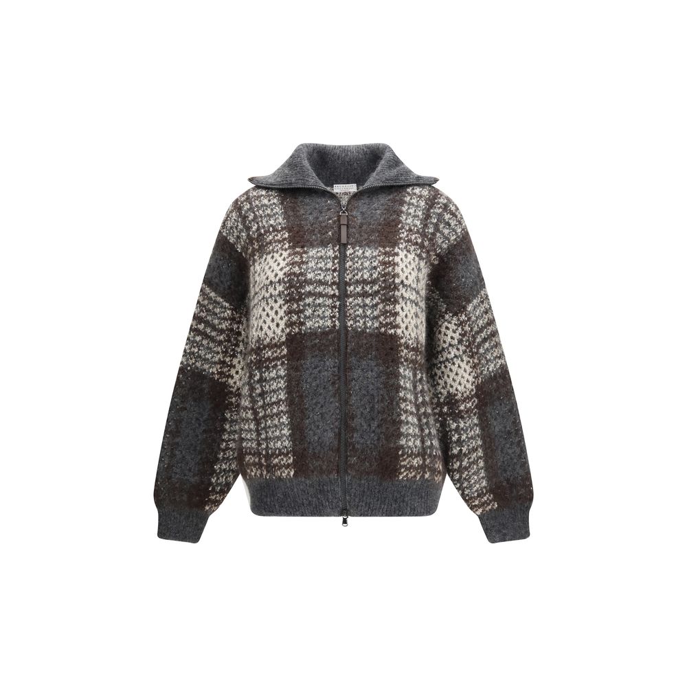 Brunello Cucinelli Gray Mohair Cardigan