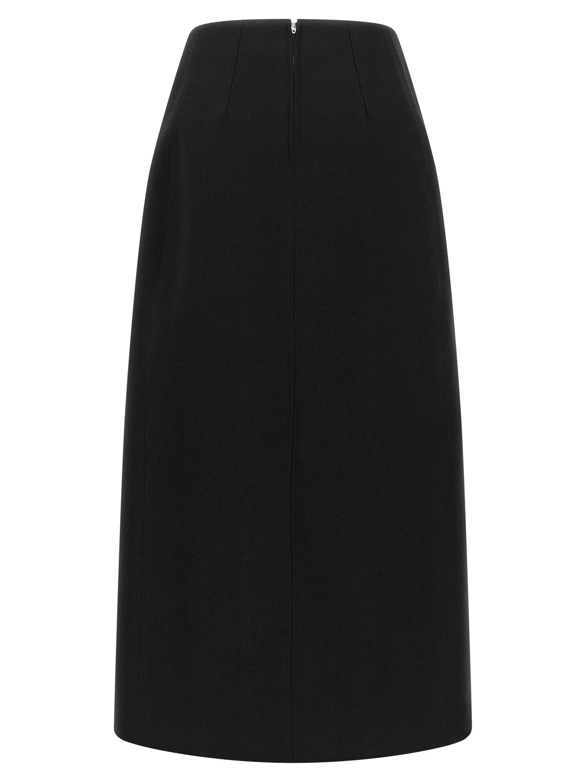 Jil Sander Black Virgin Wool Midi Skirt