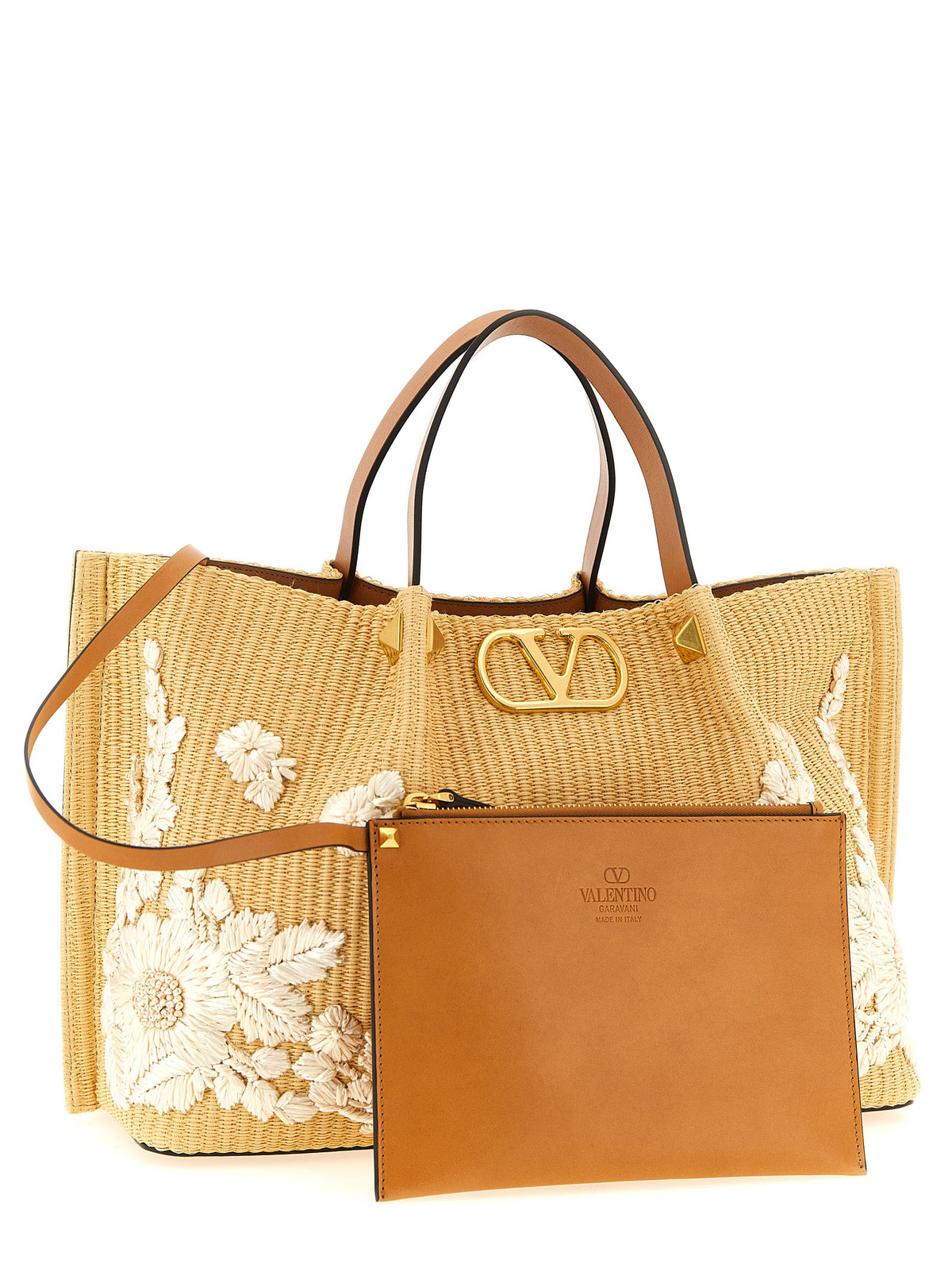 Valentino Garavani Beige Cotton Tote Bag