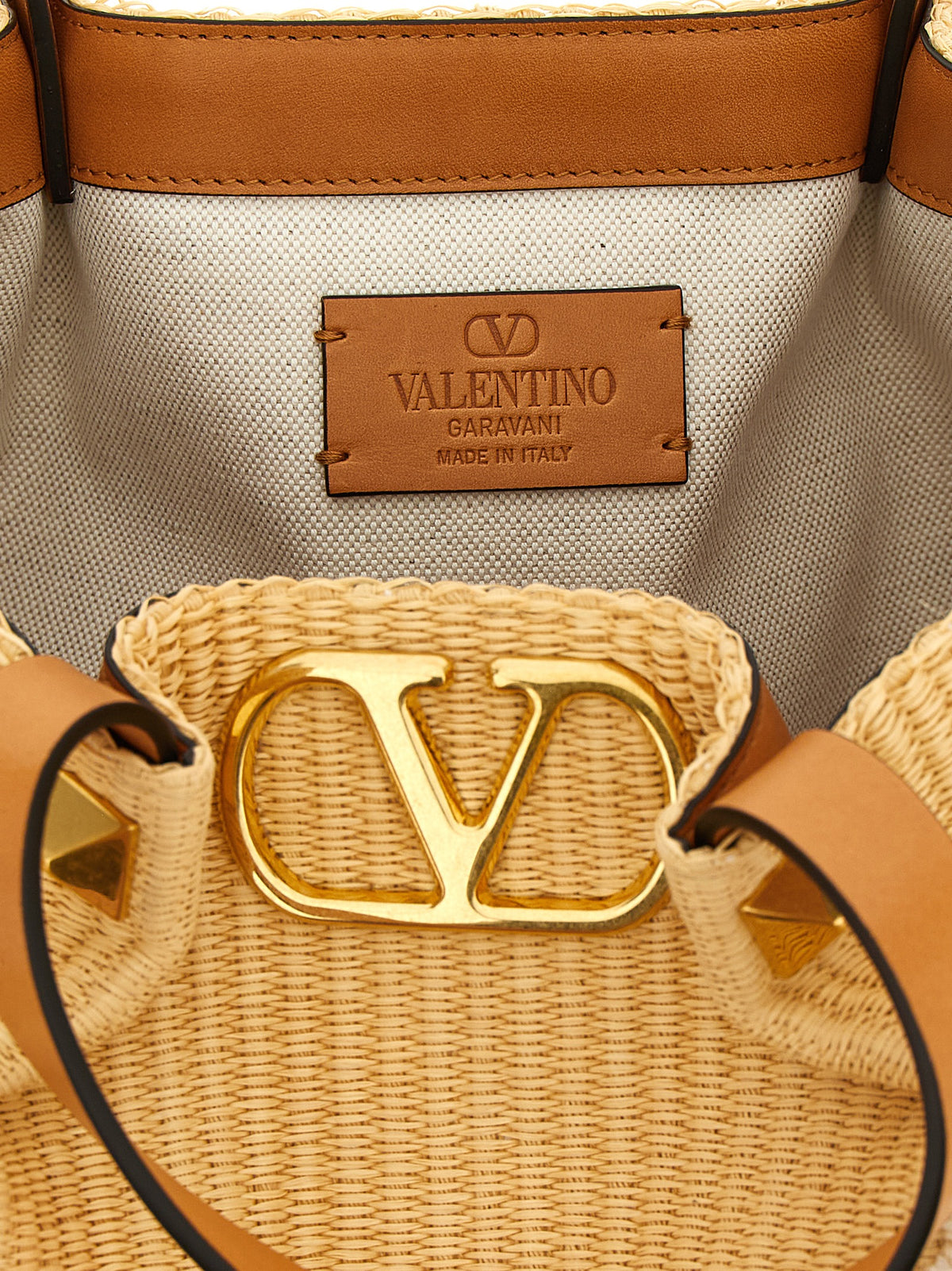 Valentino Garavani Beige Cotton Tote Bag