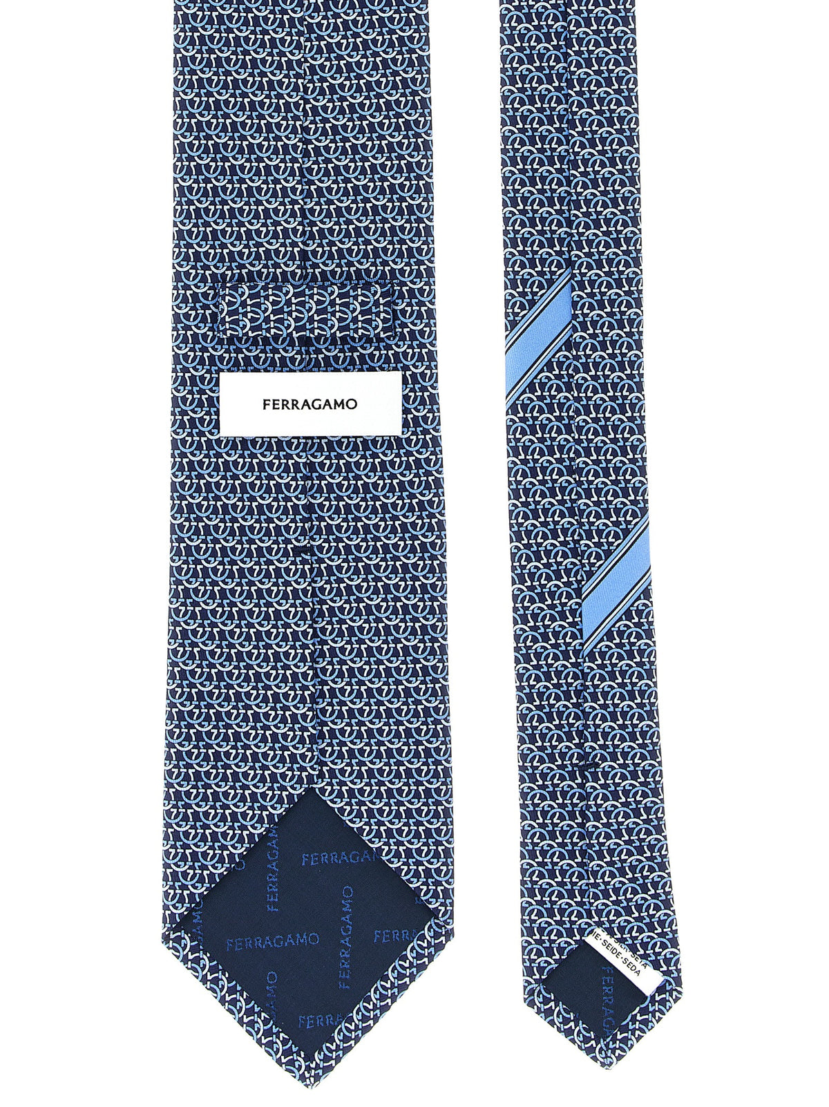 Ferragamo Blue Silk Scarf
