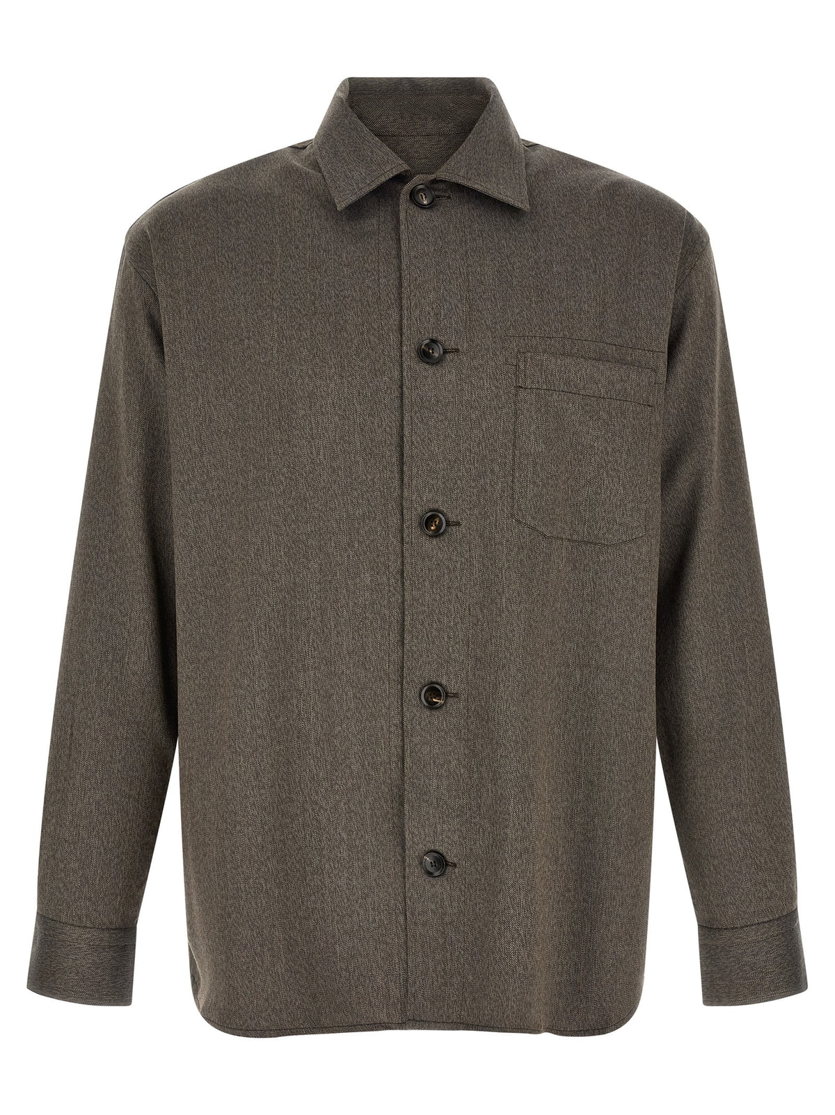 Brioni Brown Wool Blouse