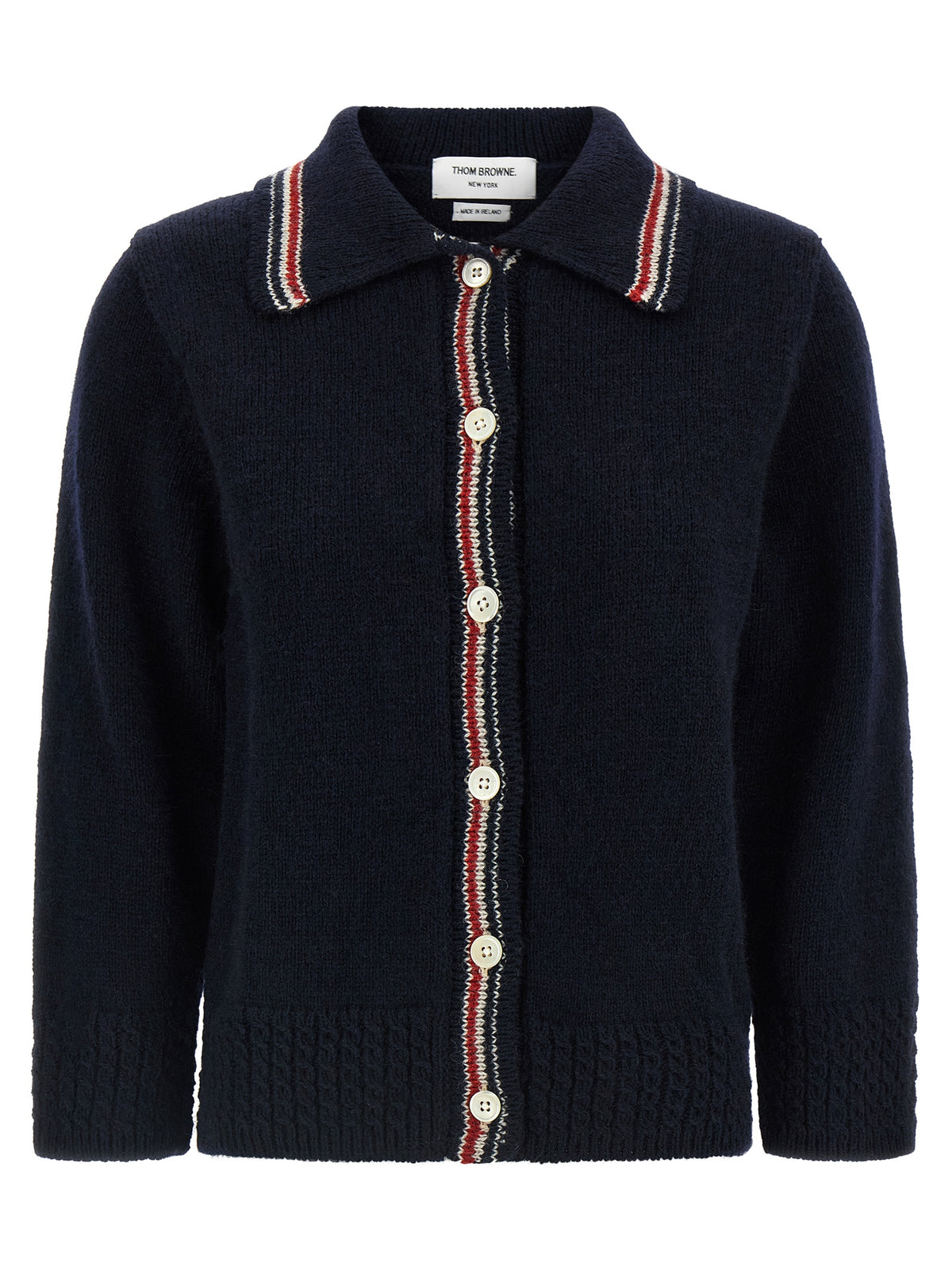 Thom Browne Blue Wool Cardigan