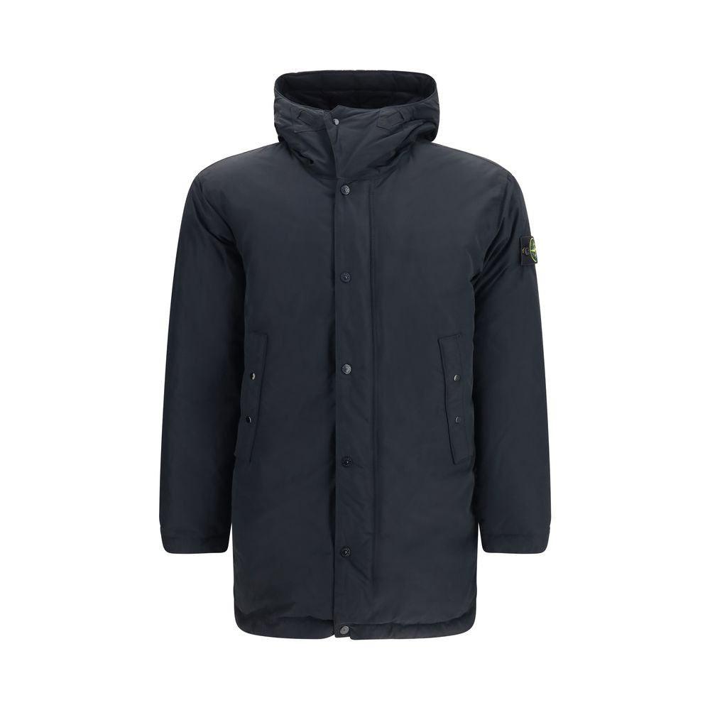 Stone Island Black Polyester Full-Length Jacket