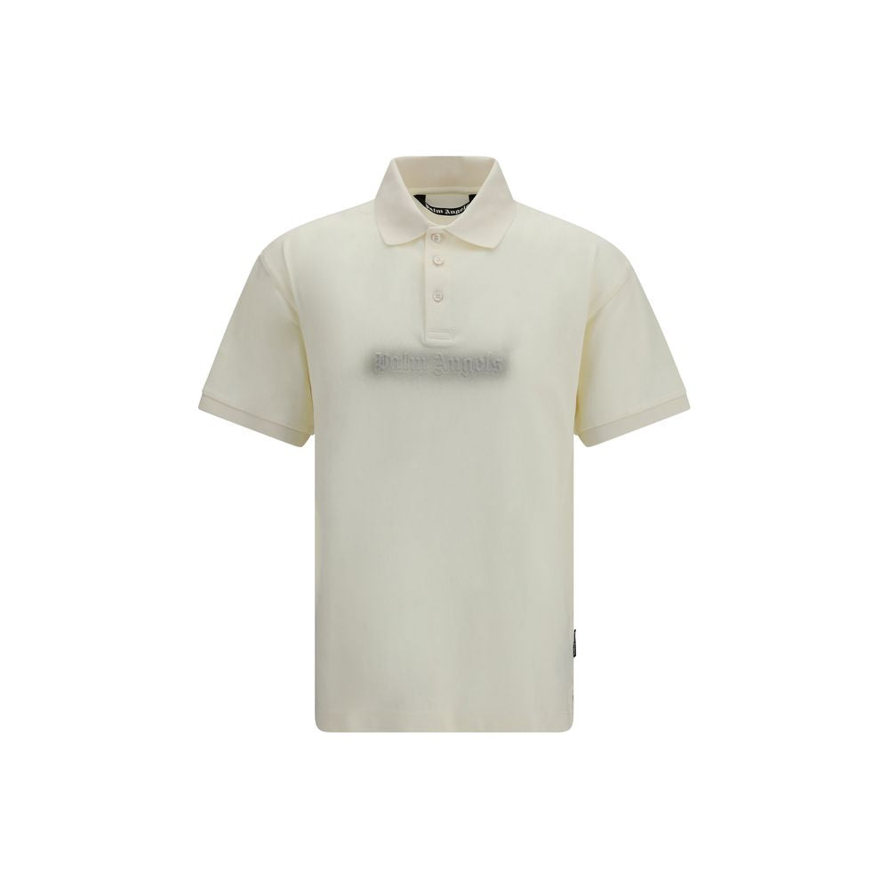 Palm Angels Beige Cotton Polo Shirt