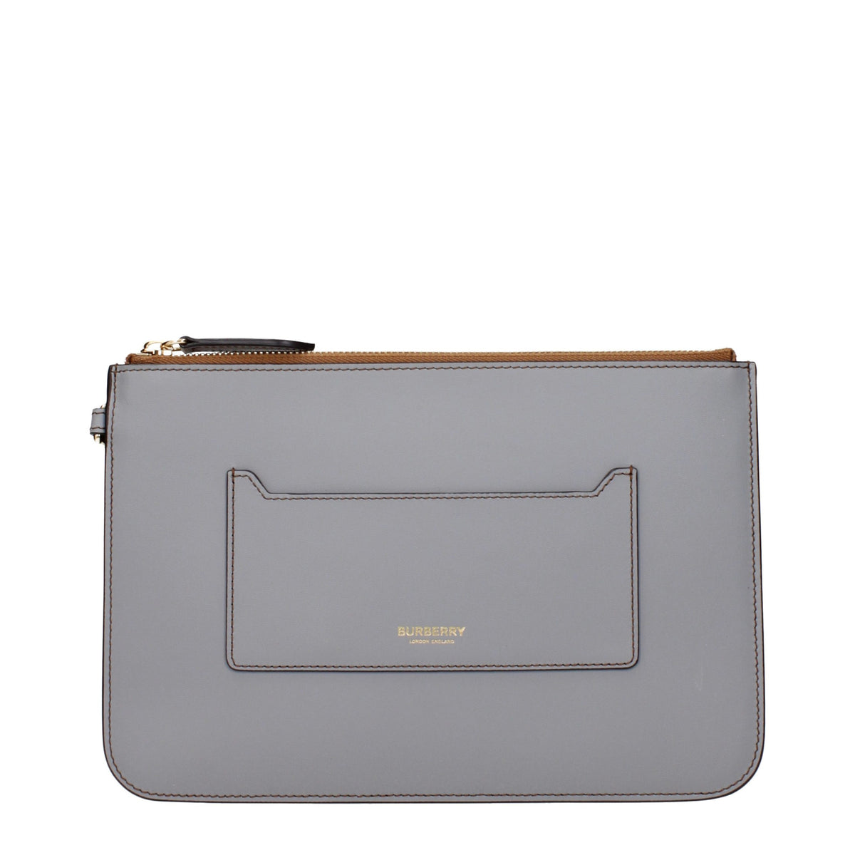 Burberry Gray Leather Clutch Bag