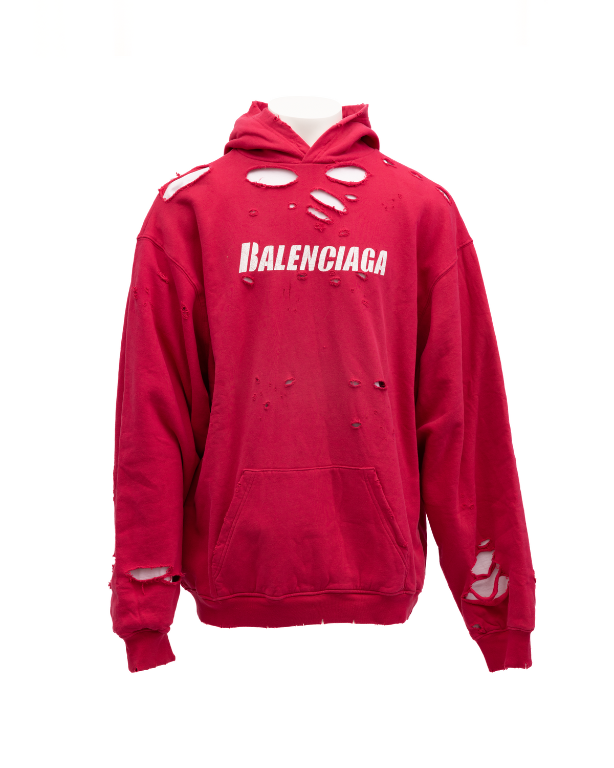 Balenciaga Red Cotton Hoodie Sweatshirt